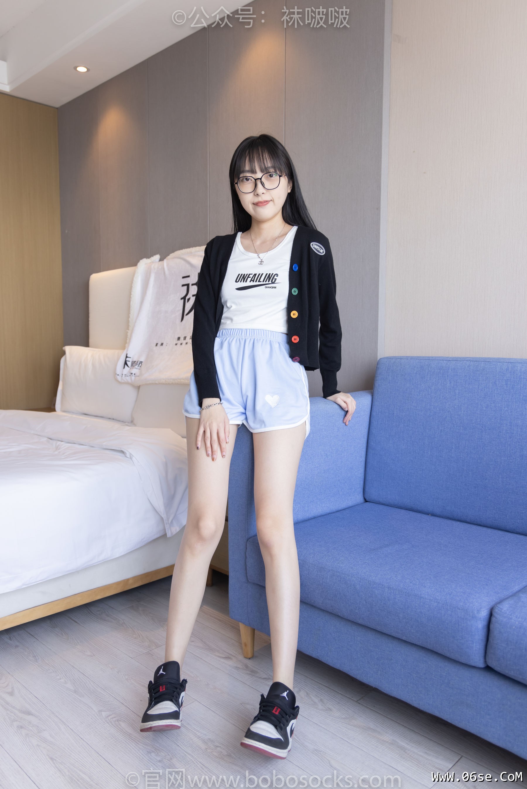 图片[2]-BoBoSocks袜啵啵 No.081 稚予- AJ、浅黄色短棉袜、浅蓝色短棉袜、裸足[145P]-六色网