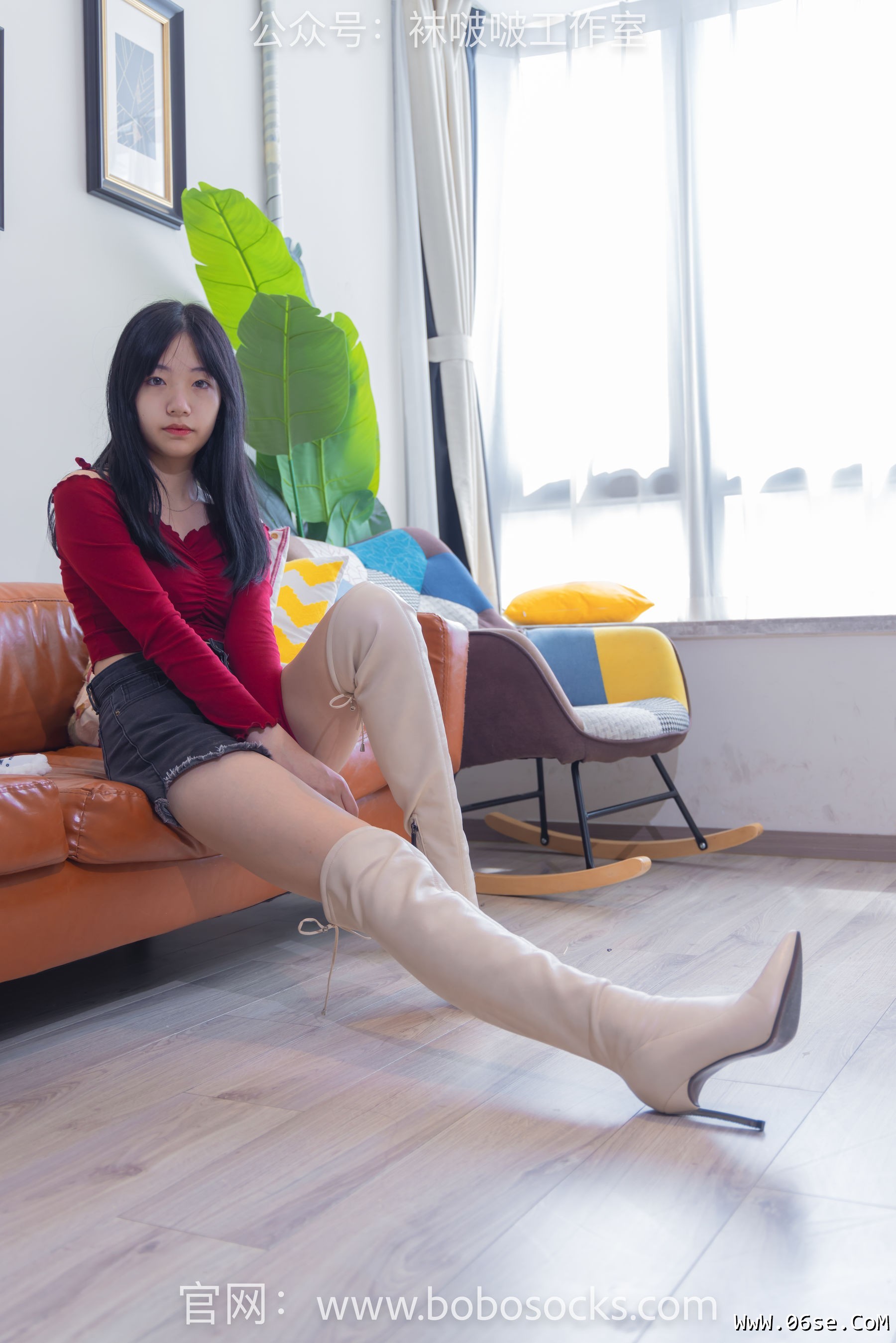 图片[100]-BoBoSocks袜啵啵 No.120 小甜豆-高跟长靴、白棉袜、裸足[170P]-六色网