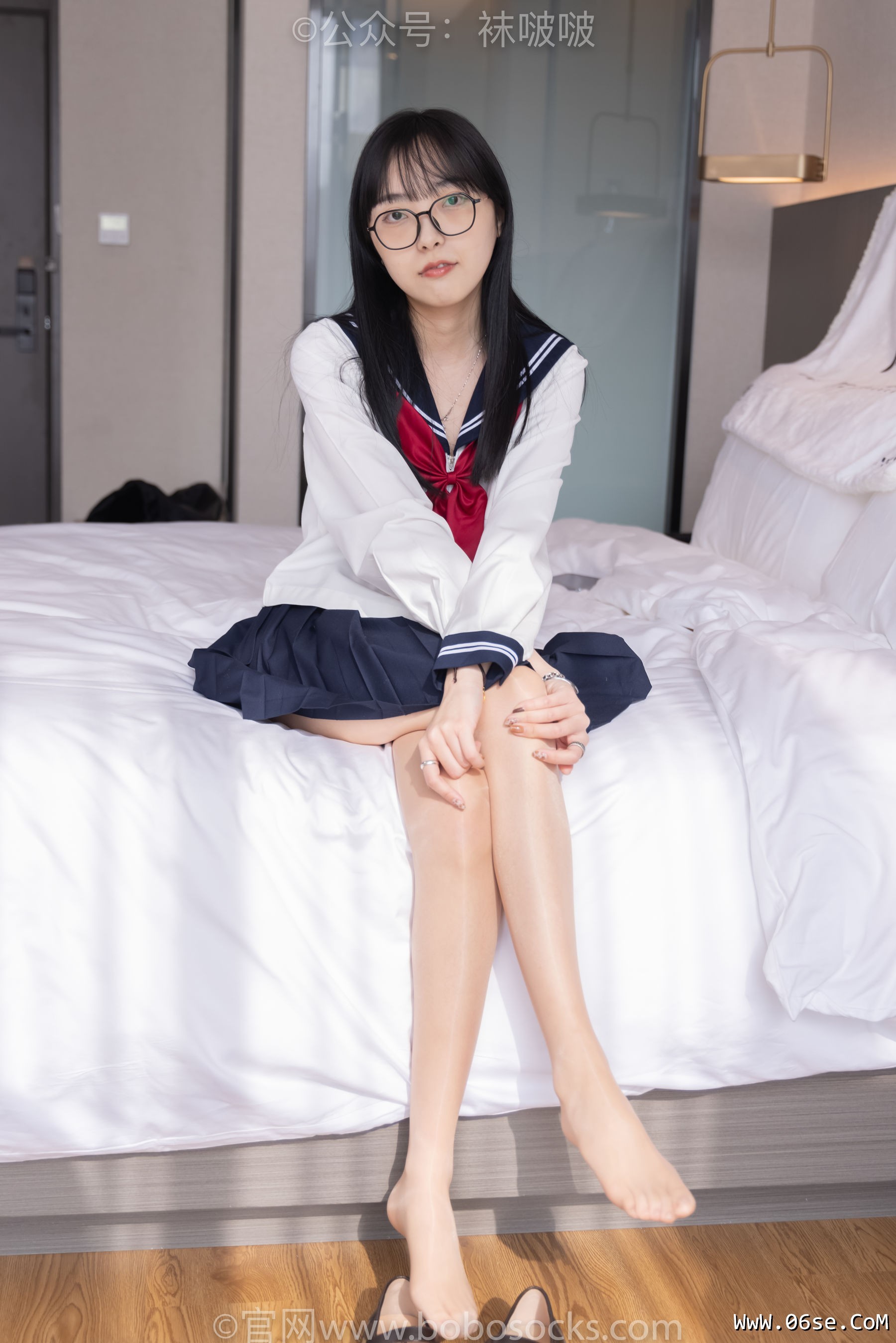 图片[114]-BoBoSocks袜啵啵 积分限定作品005 稚予-JK制服、皮鞋、油亮肉丝、踩蛋糕[133P]-六色网