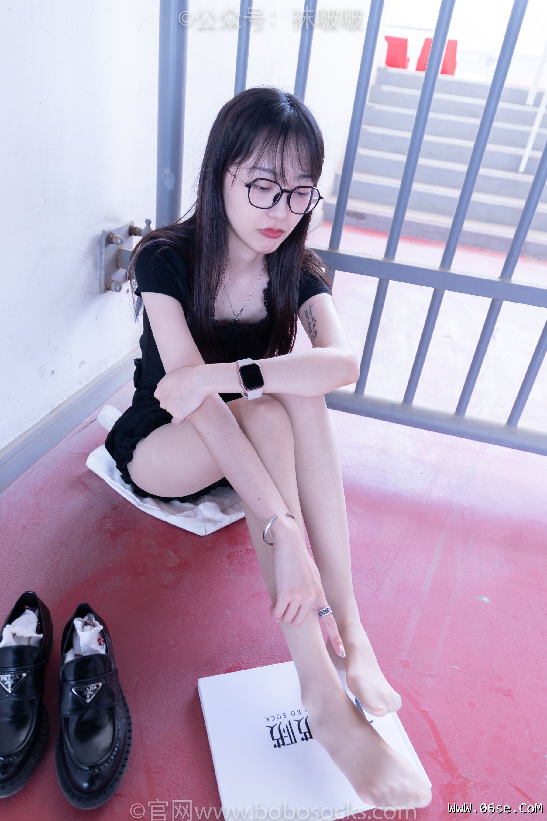 图片[130]-BoBoSocks袜啵啵 No.030 稚予- 皮鞋、短白棉袜、肉丝[141P]-六色网