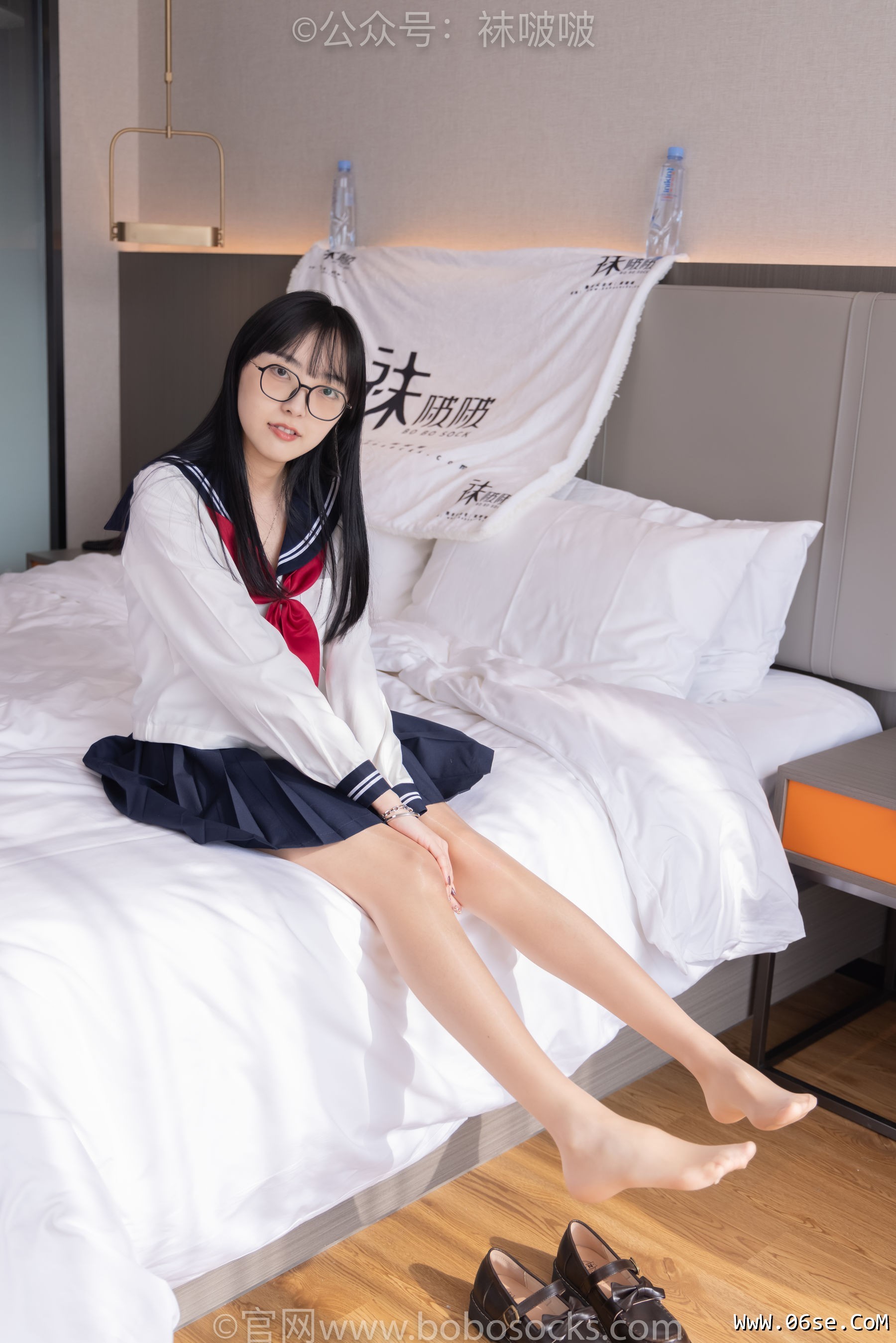 图片[110]-BoBoSocks袜啵啵 积分限定作品005 稚予-JK制服、皮鞋、油亮肉丝、踩蛋糕[133P]-六色网