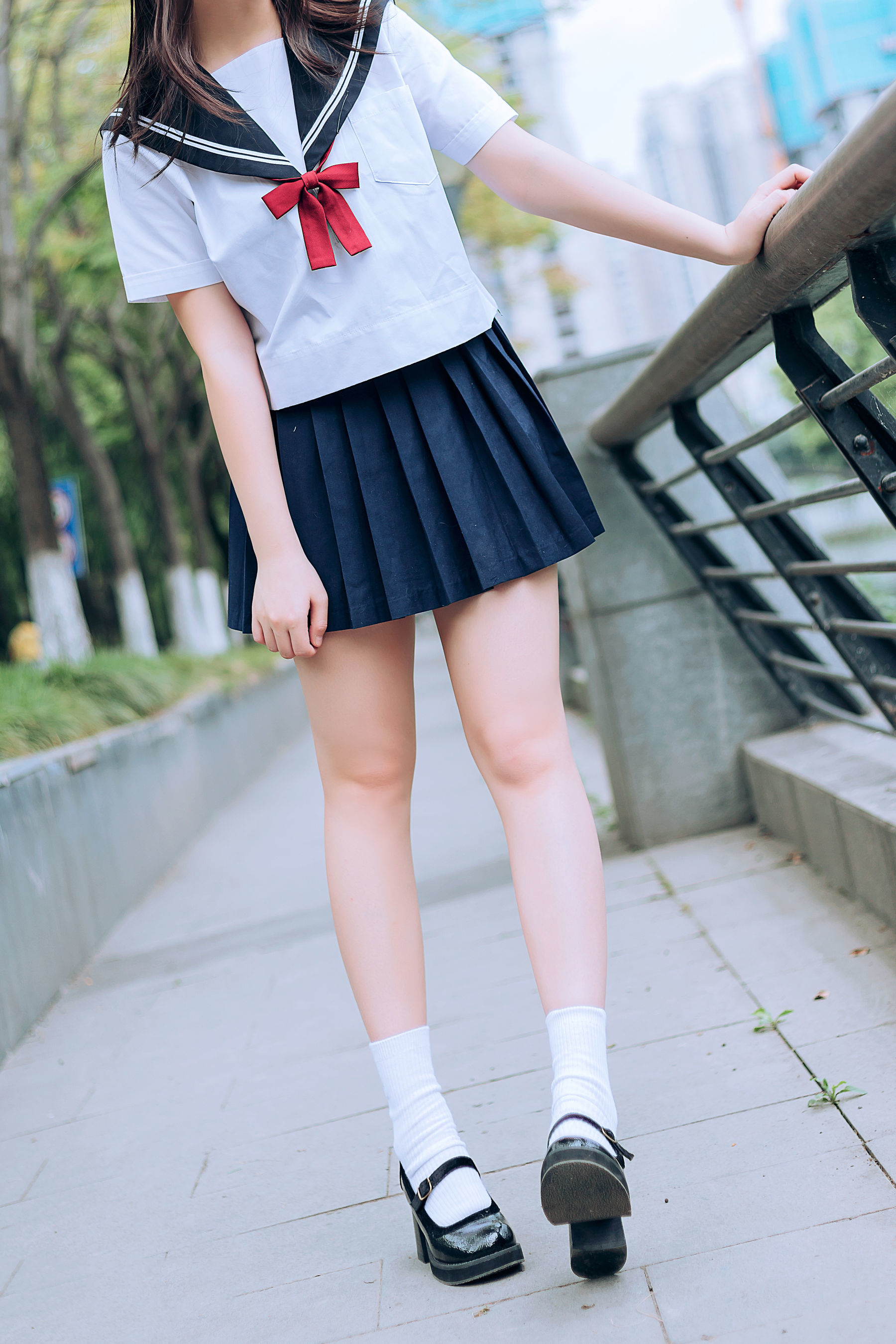 图片[20]-喵糖映画 VOL.446 绿意JK 写真套图 [36P]-六色网