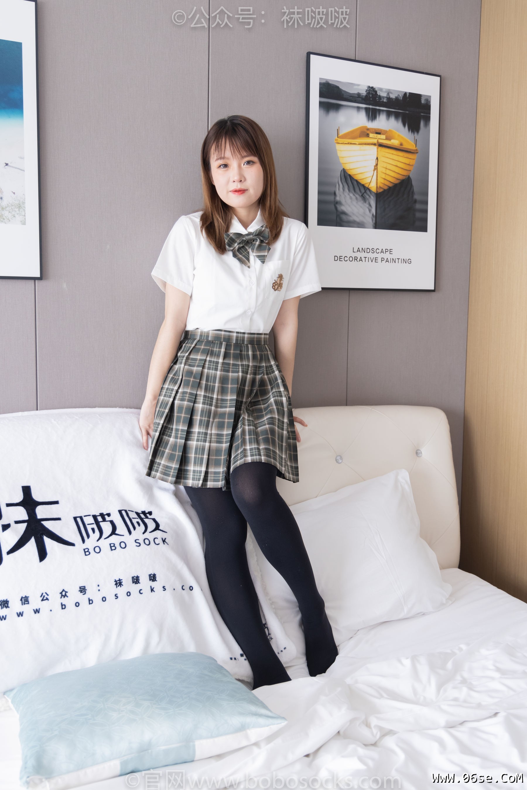 图片[124]-BoBoSocks袜啵啵 No.056 朵朵-JK制服、皮鞋、厚黑丝[135P]-六色网