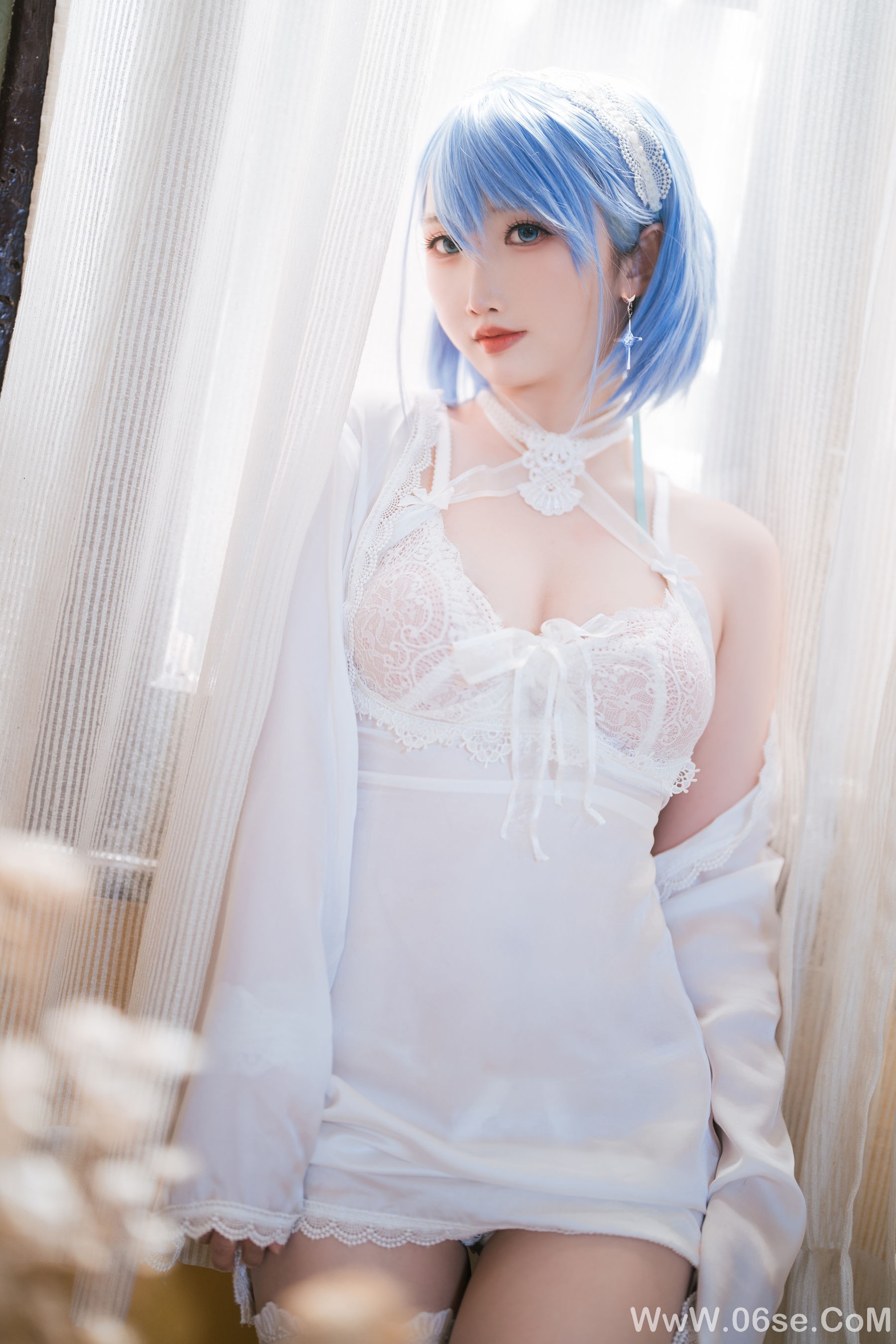 图片[20]-可爱人气Coser 面饼仙儿 – 碧蓝航线 恰巴耶夫睡衣[43P]-六色网