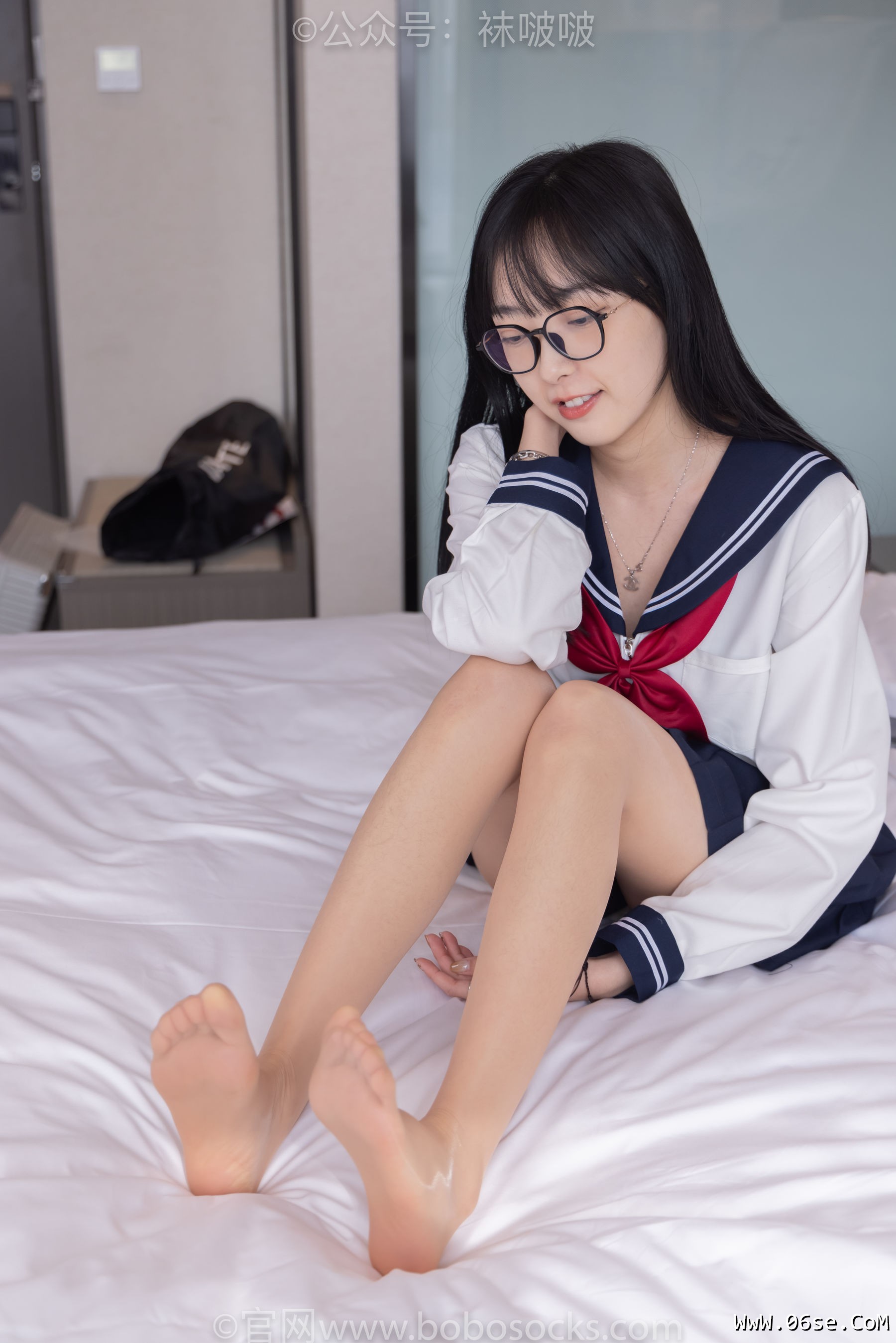 图片[60]-BoBoSocks袜啵啵 积分限定作品005 稚予-JK制服、皮鞋、油亮肉丝、踩蛋糕[133P]-六色网