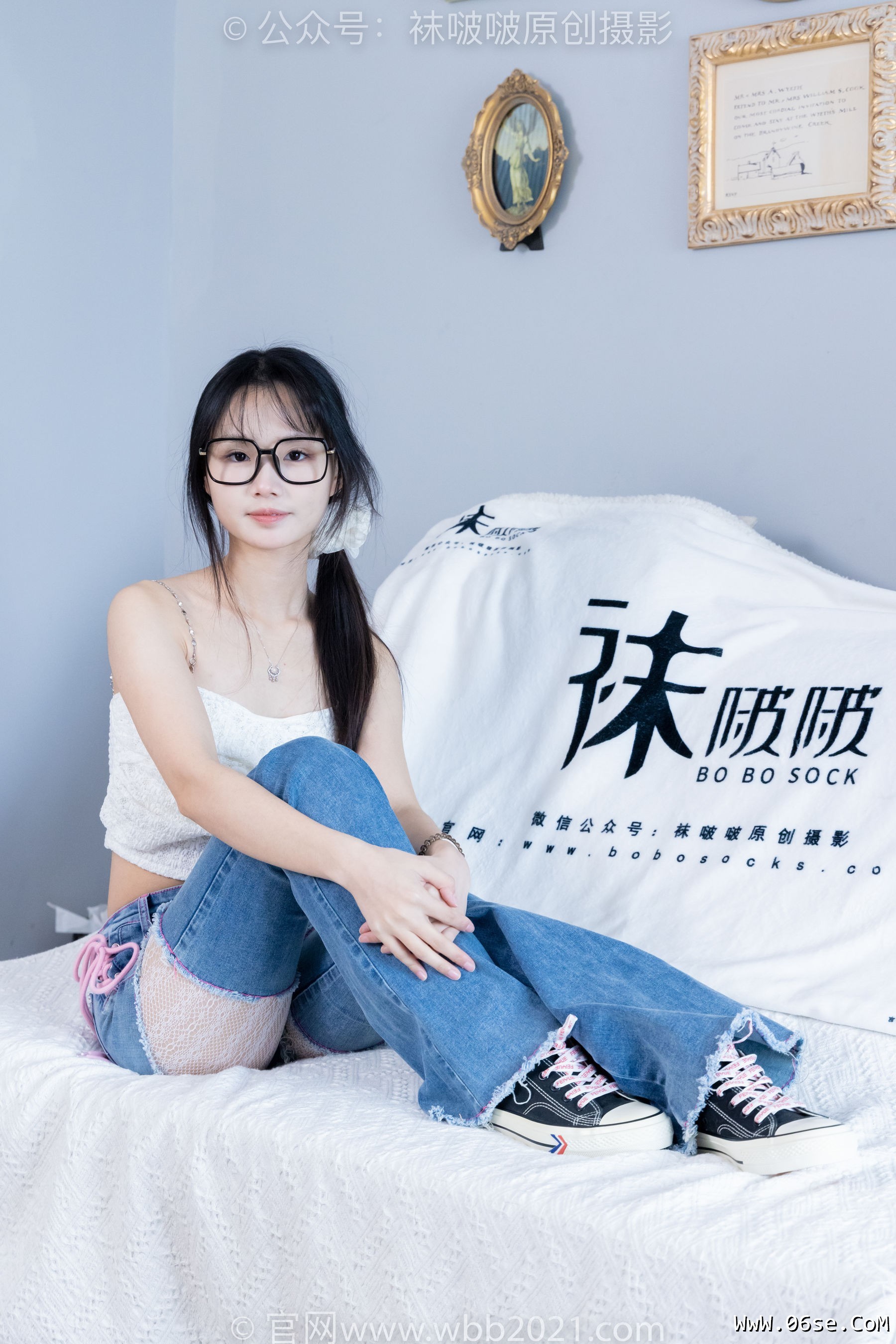 图片[35]-BoBoSocks袜啵啵 No.372 甜甜圈 -板鞋、白色蕾丝袜、可拆卸牛仔裤、裤里丝[140P]-六色网