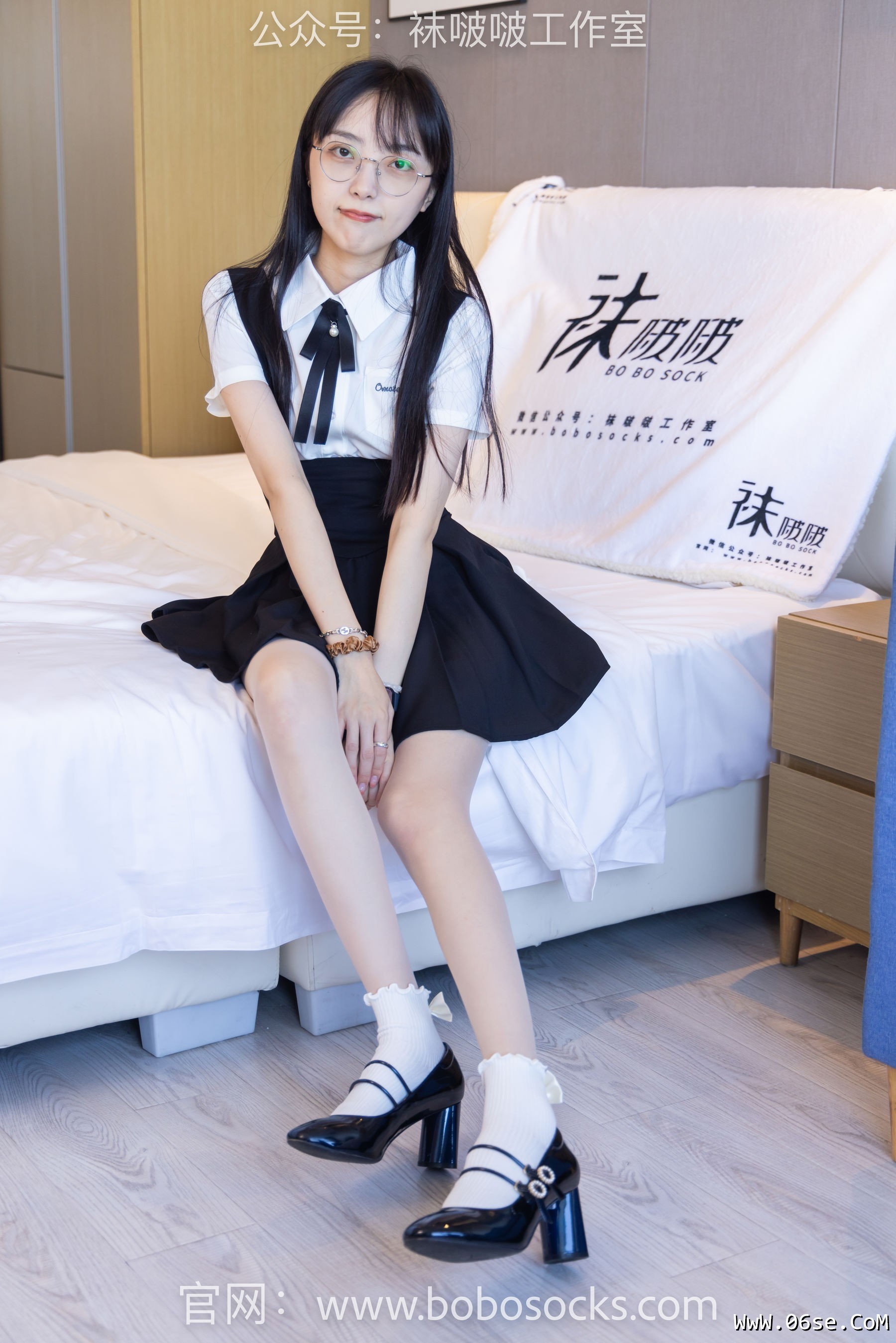 图片[130]-BoBoSocks袜啵啵 No.121 稚予-高跟鞋、白棉袜、肉丝[140P]-六色网