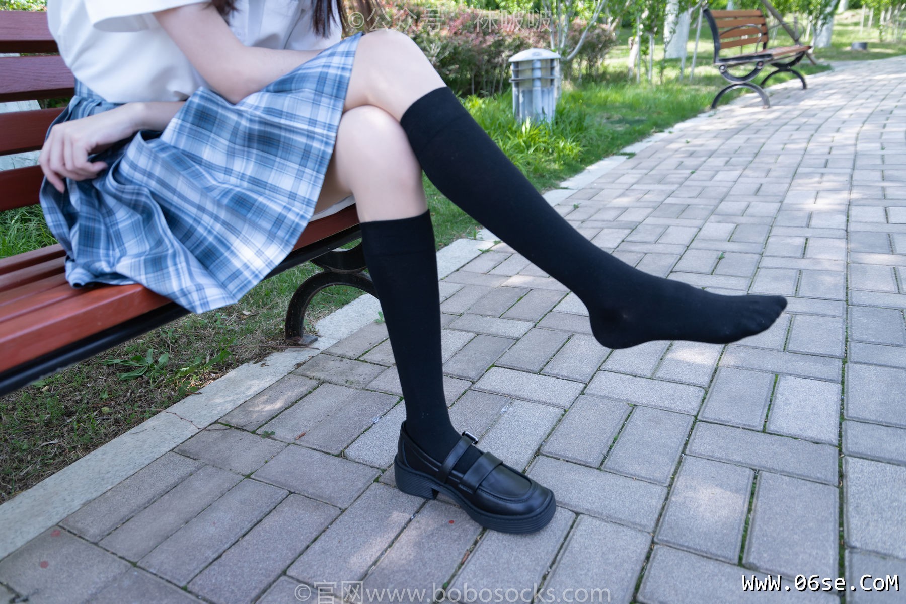 图片[43]-BoBoSocks袜啵啵 No.007 稚予-JK制服、皮鞋、黑色中筒棉袜、肉丝[143P]-六色网