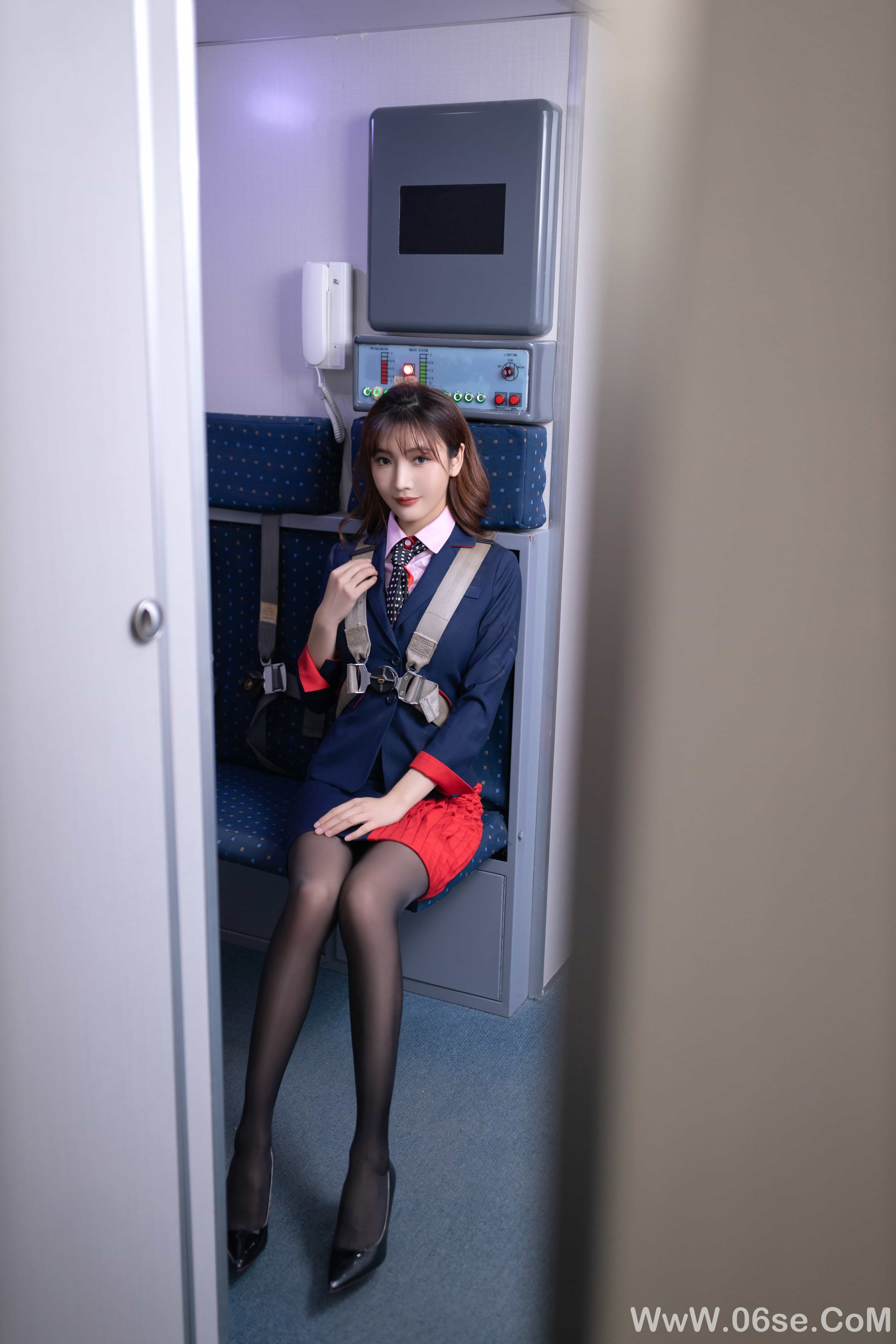图片[53]-陆萱萱 – 粉色空姐制服[91P]-六色网