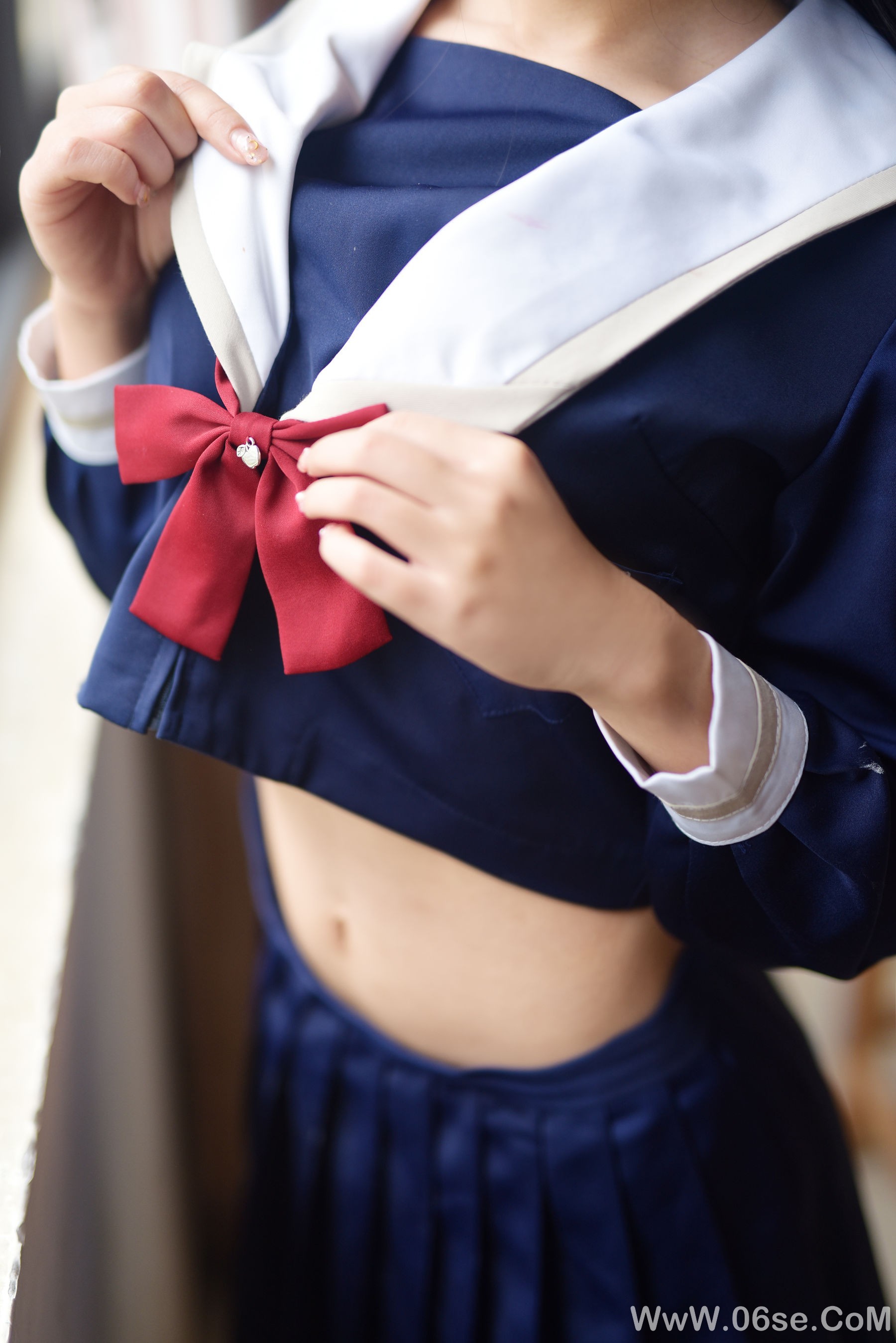 图片[9]-动漫博主九曲Jean JK露脐制服[30P]-六色网