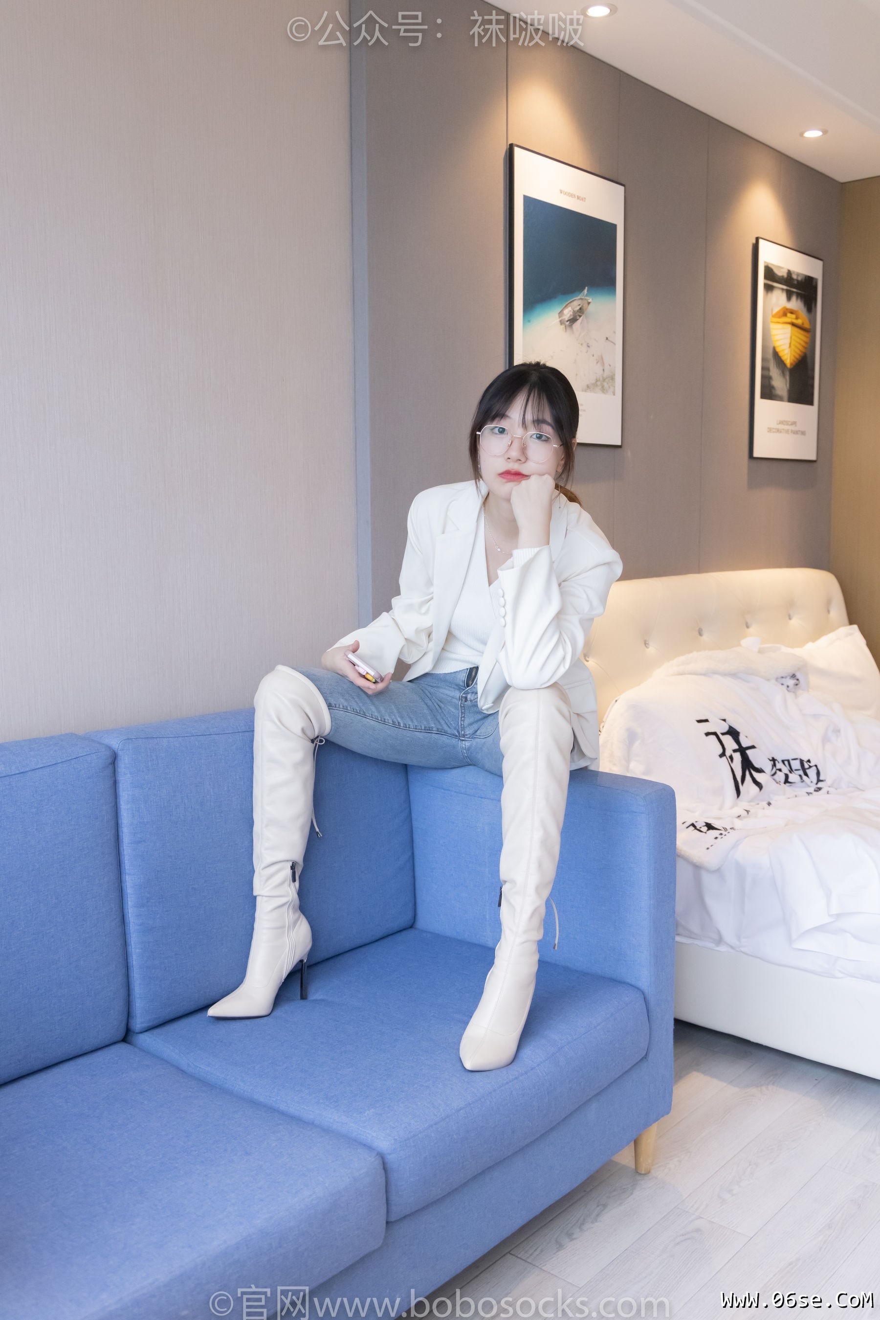 图片[20]-BoBoSocks袜啵啵 No.050 小甜豆-高跟长靴、白棉袜[175P]-六色网