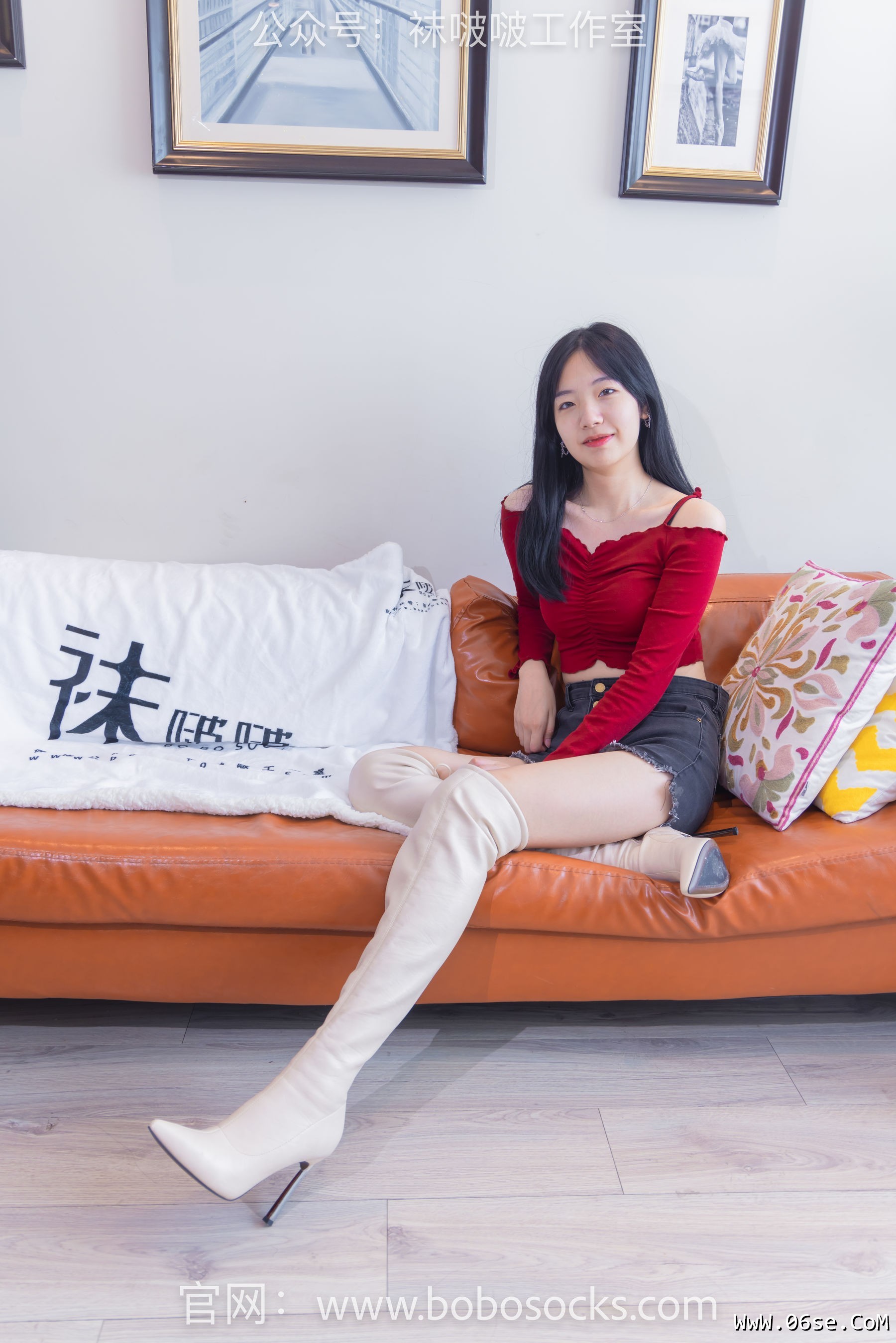 图片[121]-BoBoSocks袜啵啵 No.120 小甜豆-高跟长靴、白棉袜、裸足[170P]-六色网