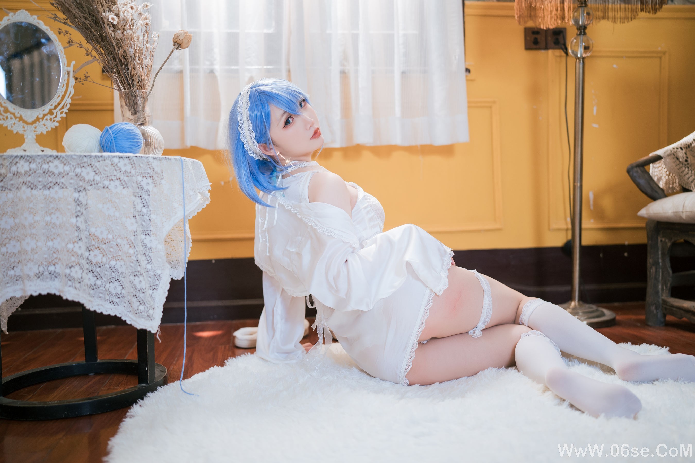 图片[28]-可爱人气Coser 面饼仙儿 – 碧蓝航线 恰巴耶夫睡衣[43P]-六色网