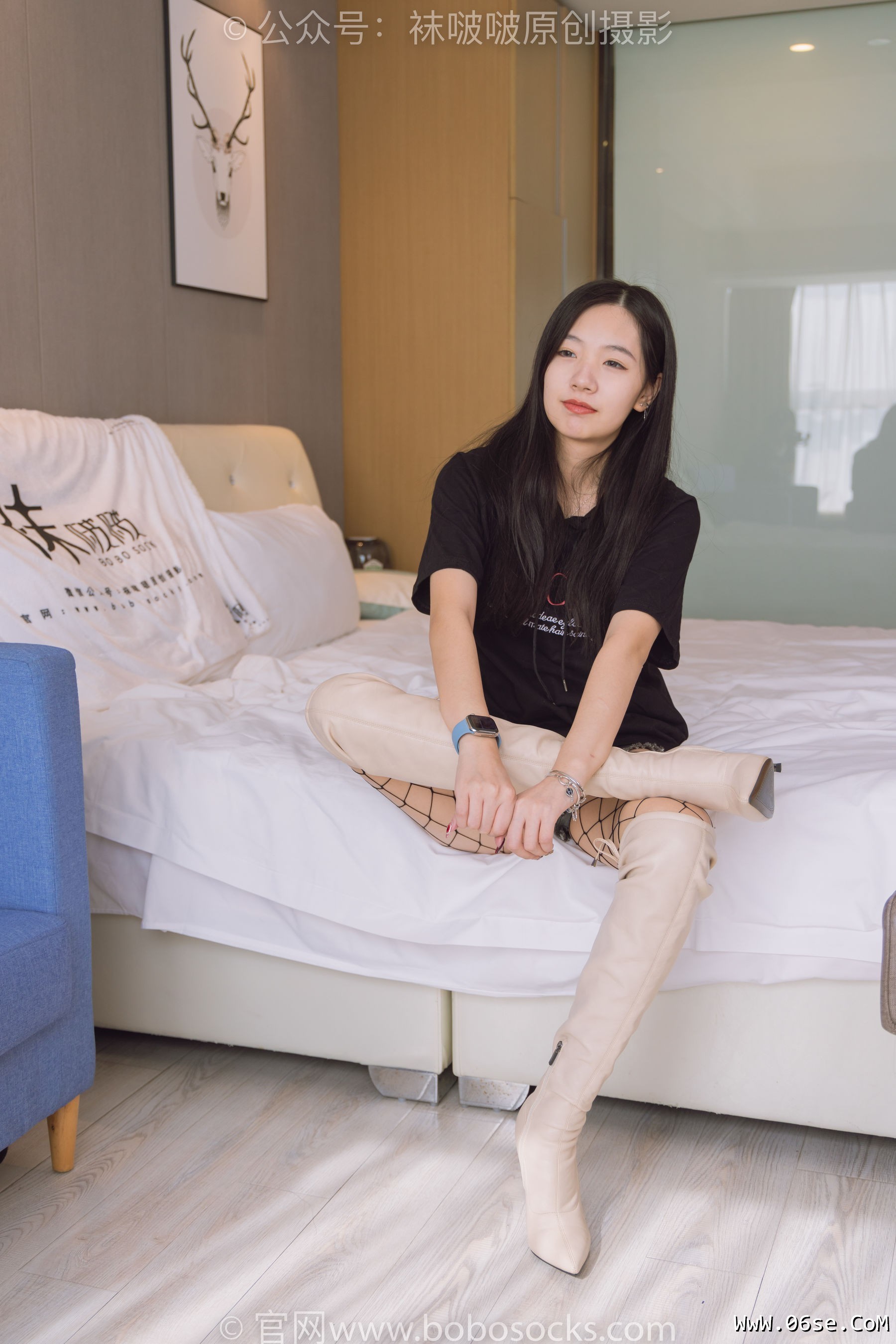 图片[125]-BoBoSocks袜啵啵 No.203 三双靴子、黑丝、网袜[144P]-六色网