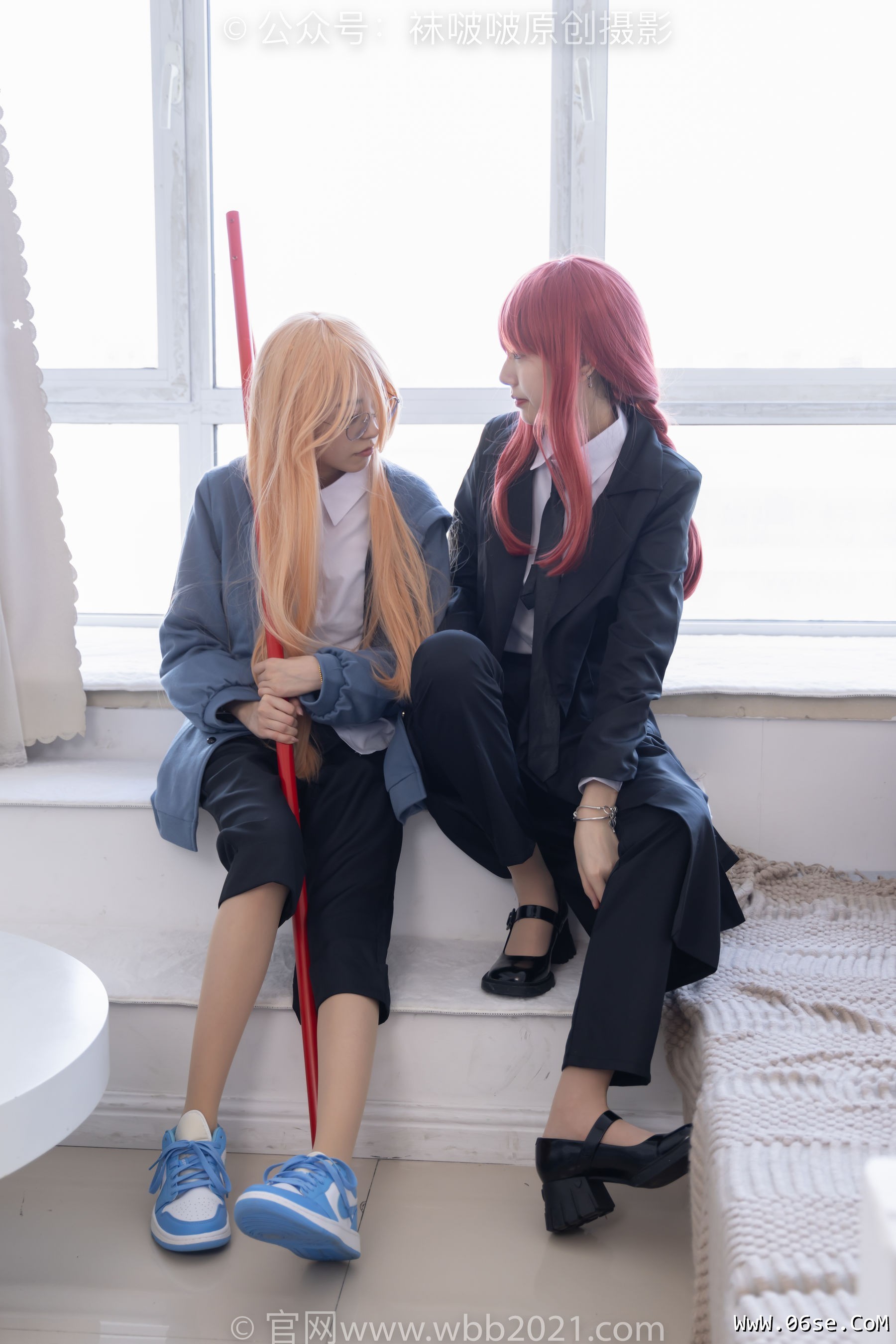 图片[117]-BoBoSocks袜啵啵 No.302 小甜豆&稚予 -三双皮鞋、板鞋、黑丝、两双肉丝、裤里丝[140P]-六色网