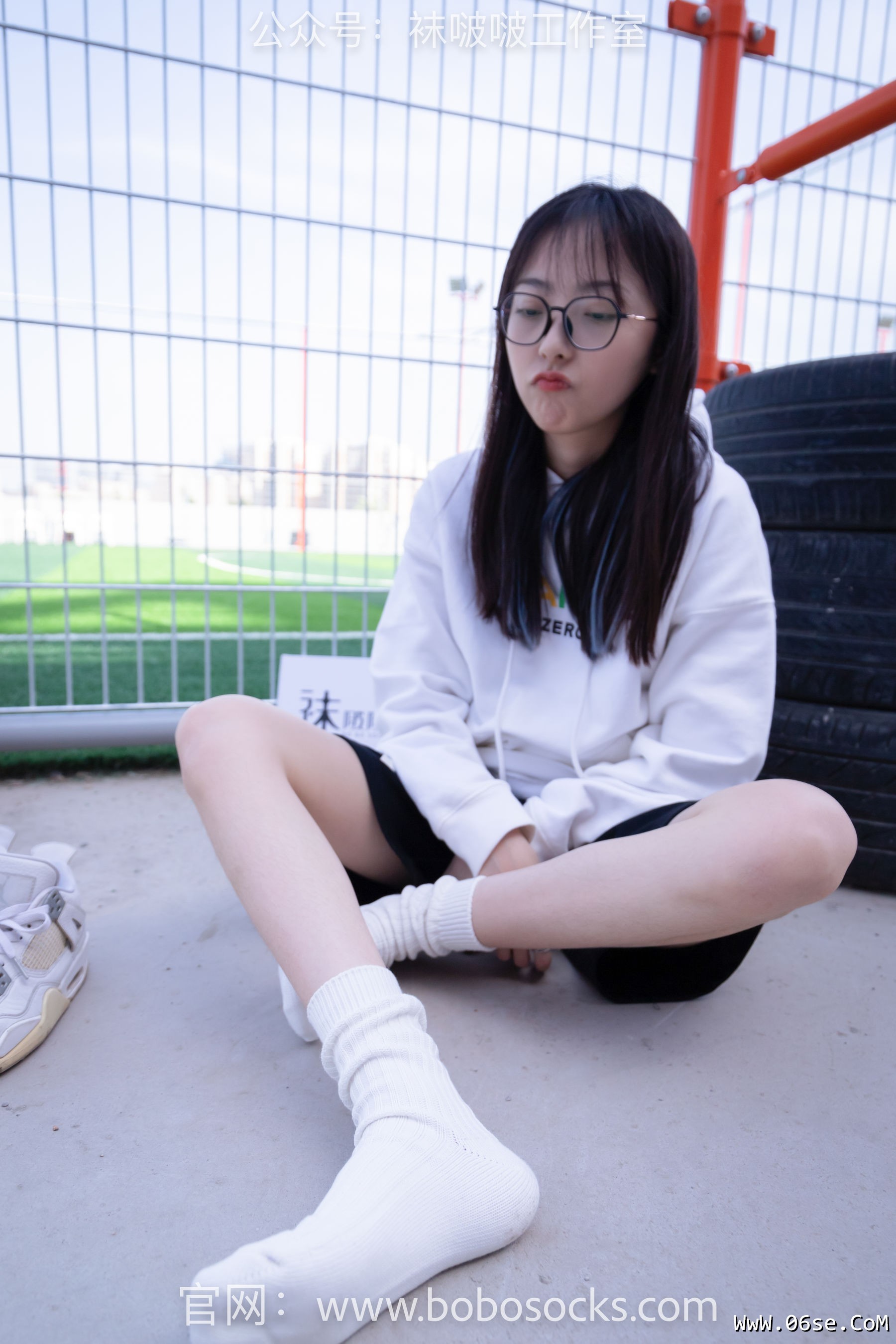 图片[76]-BoBoSocks袜啵啵 No.103 稚予-AJ篮球鞋、白棉袜、裸足[134P]-六色网