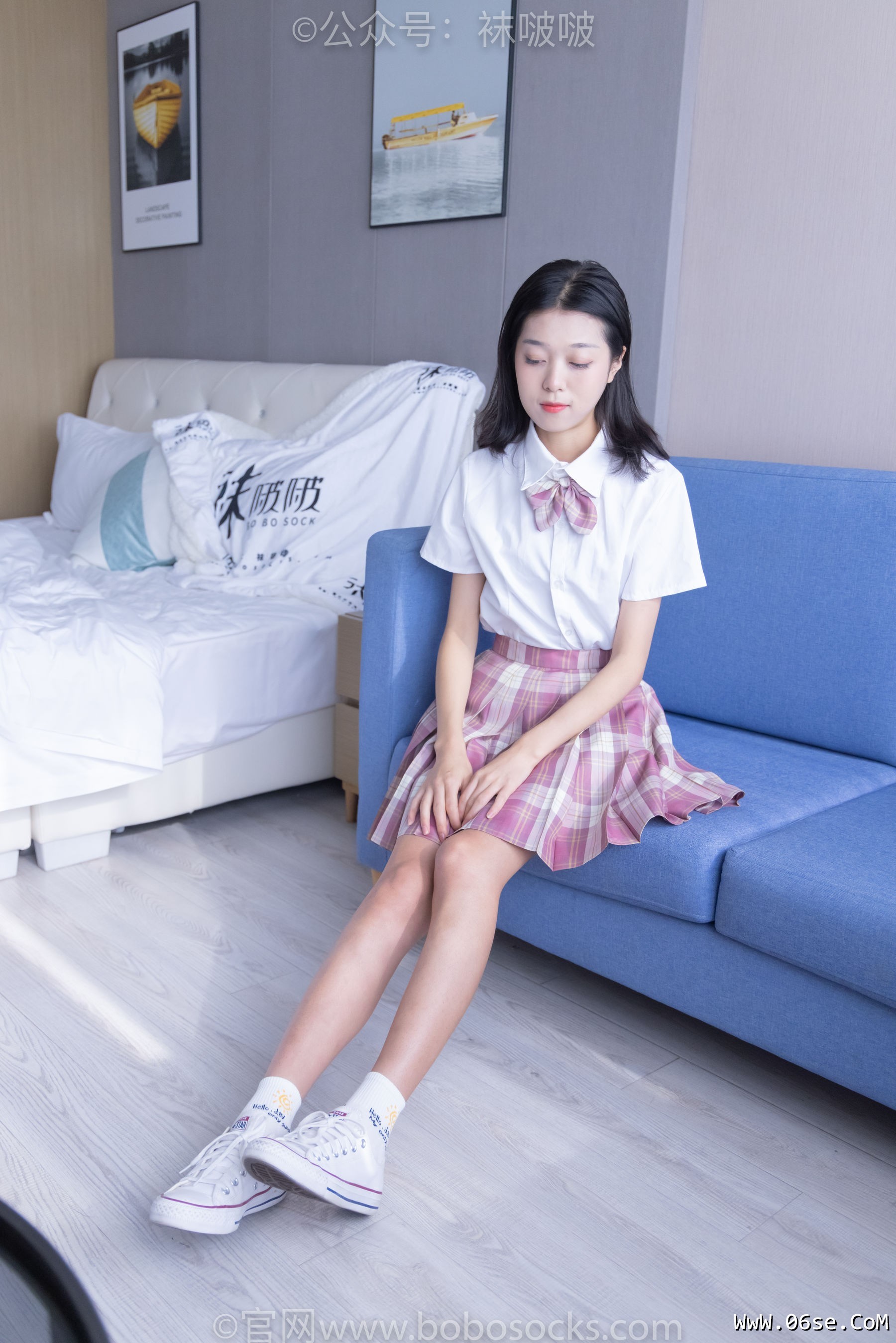 图片[12]-BoBoSocks袜啵啵 No.052 瑶瑶-JK制服、帆布鞋、白棉袜、裸足[133P]-六色网