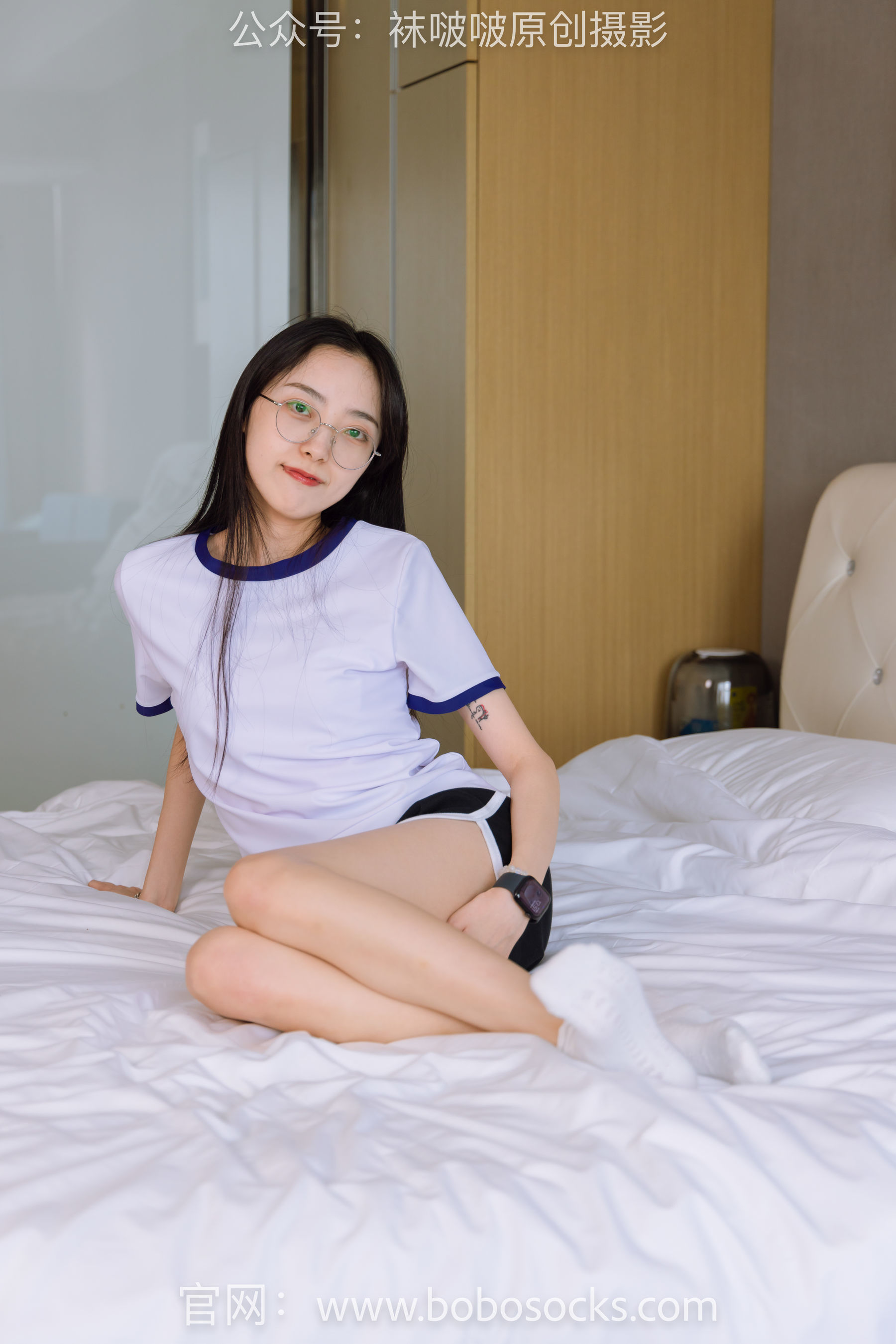图片[76]-BoBoSocks袜啵啵 No.147 稚予-空军一号板鞋、白棉袜、体操服[139P]-六色网