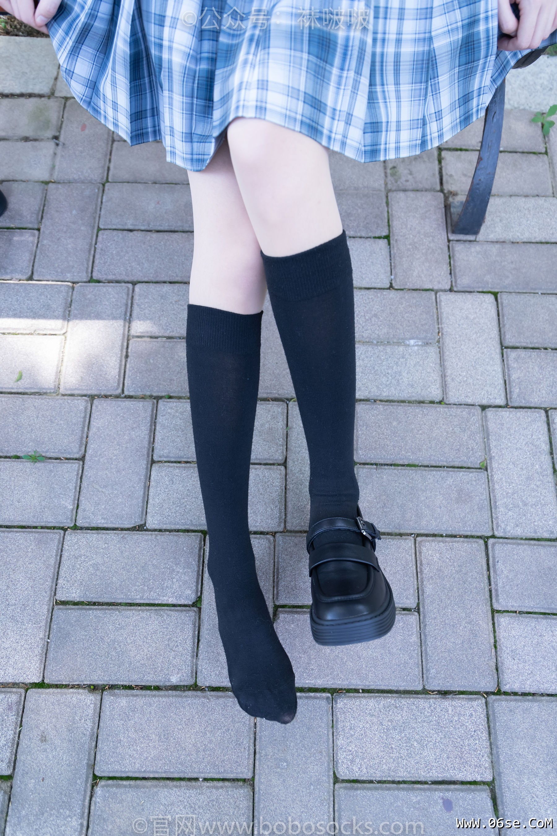 图片[59]-BoBoSocks袜啵啵 No.007 稚予-JK制服、皮鞋、黑色中筒棉袜、肉丝[143P]-六色网