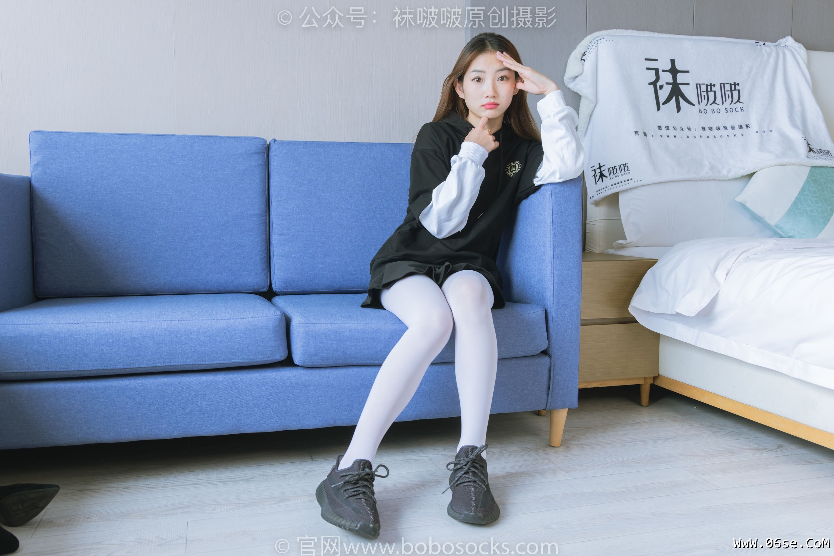 图片[53]-BoBoSocks袜啵啵 No.214 小沫 -黑色运动鞋、厚白丝[142P]-六色网
