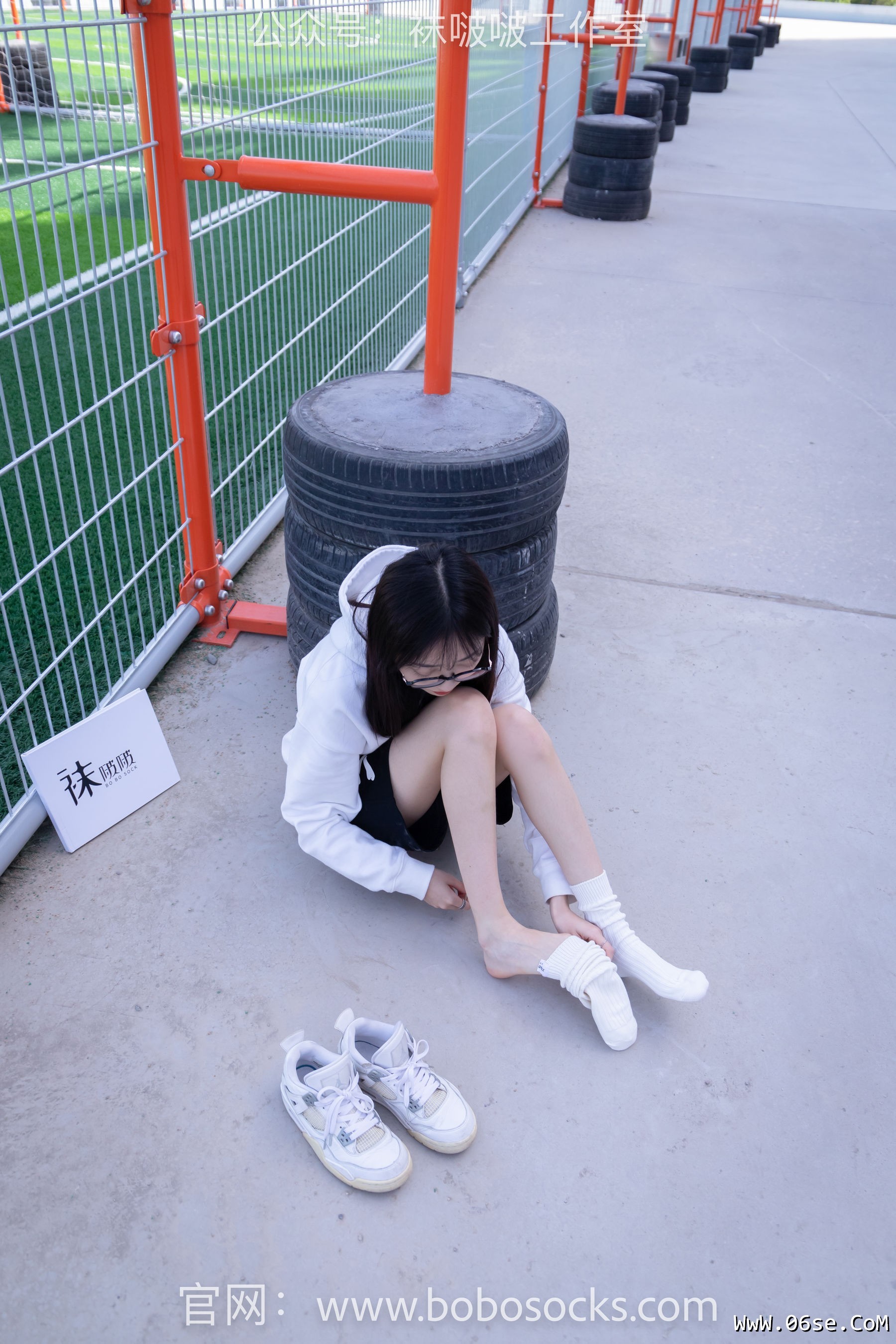 图片[93]-BoBoSocks袜啵啵 No.103 稚予-AJ篮球鞋、白棉袜、裸足[134P]-六色网