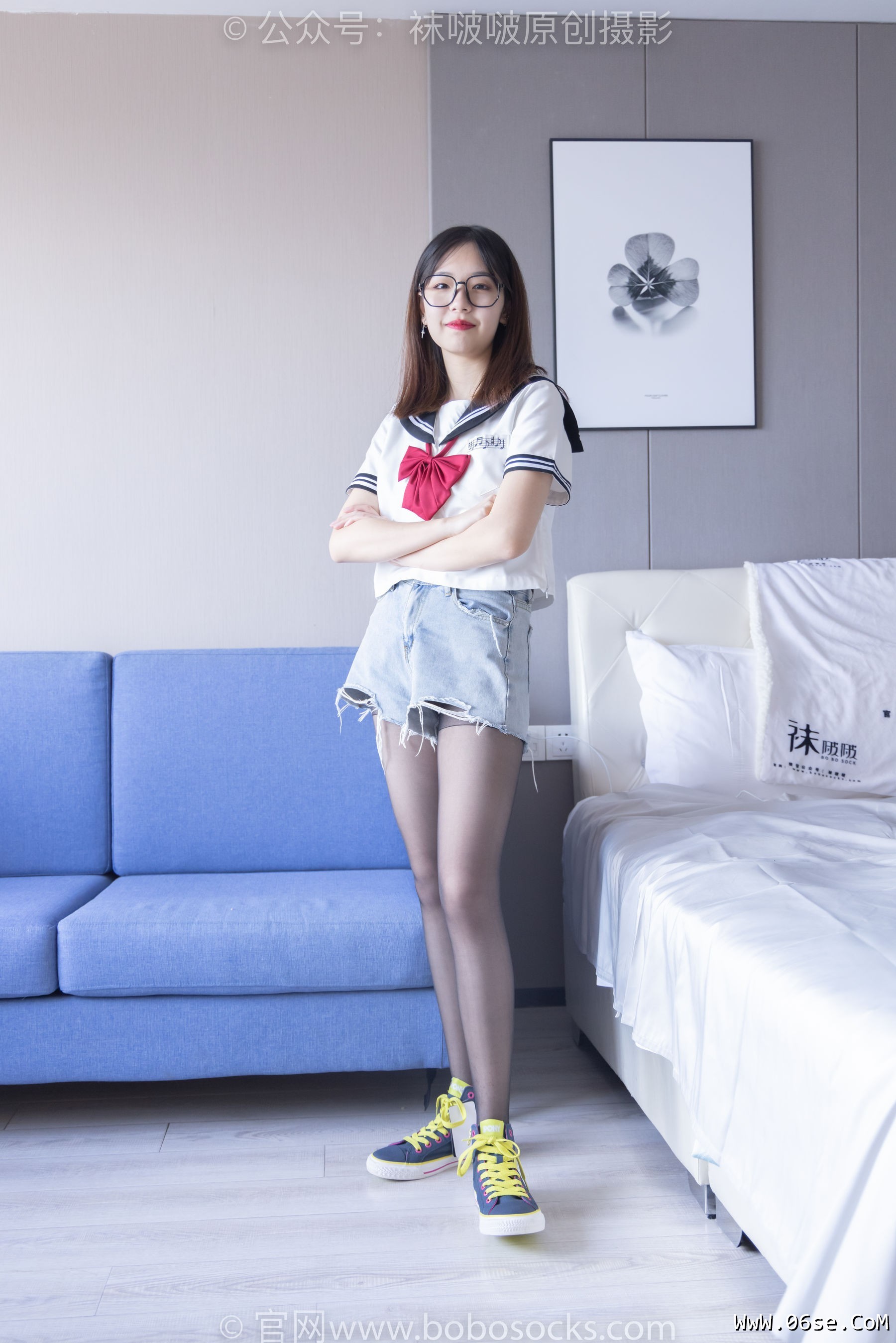 图片[114]-BoBoSocks袜啵啵 No.215 小甜豆-三双帆布鞋板鞋、厚白丝、黑丝[144P]-六色网