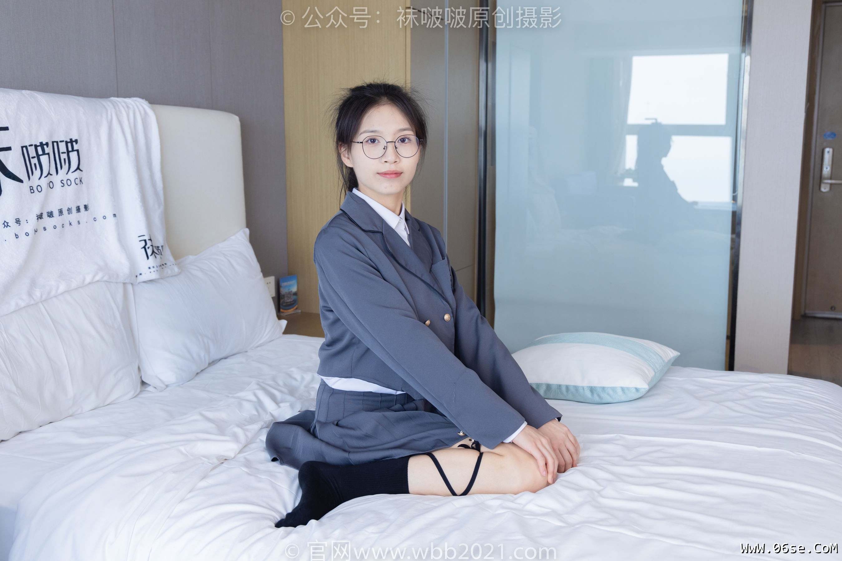 图片[10]-BoBoSocks袜啵啵 No.268 芝士 -黑皮鞋、绑带黑棉袜、学院制服[139P]-六色网
