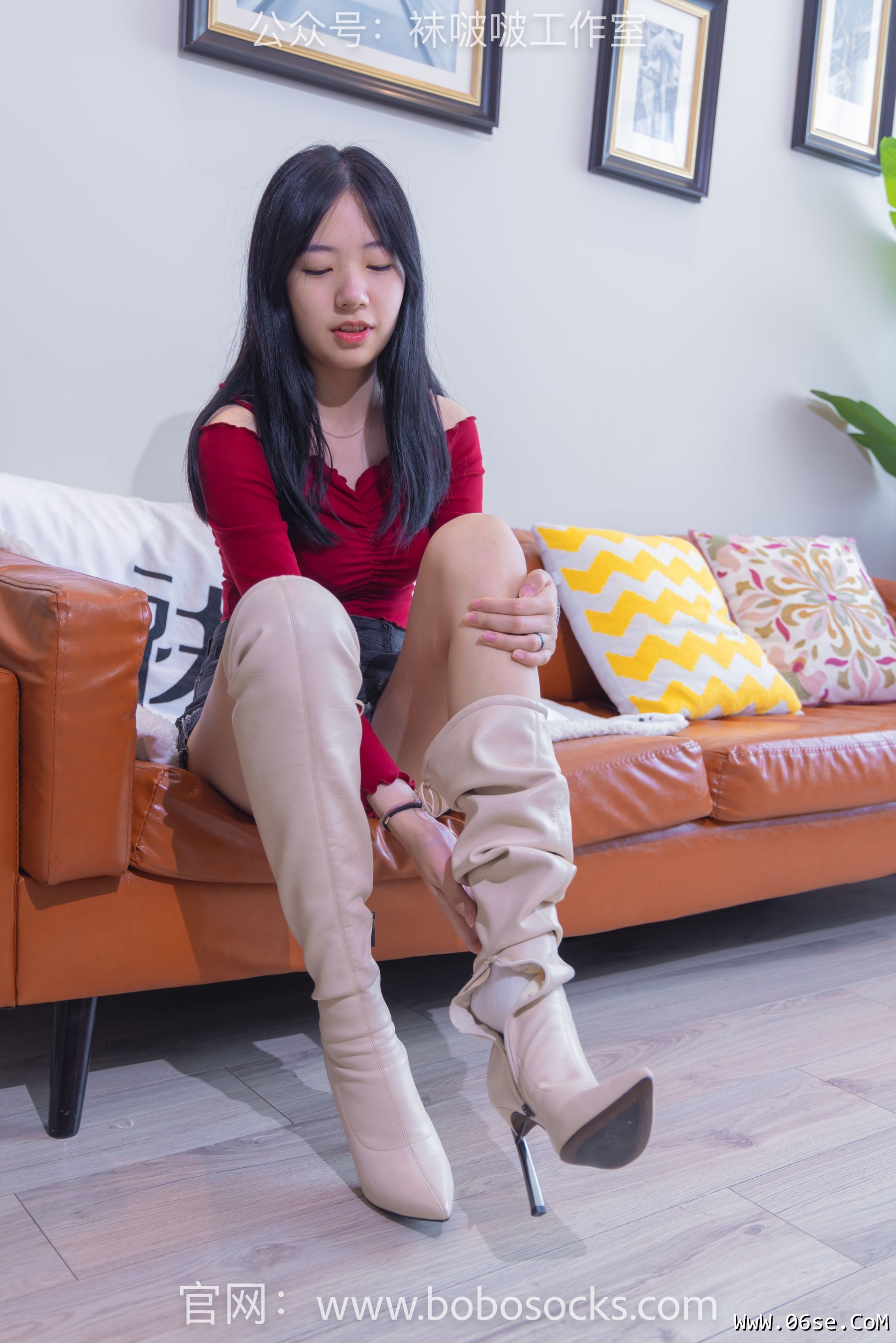 图片[164]-BoBoSocks袜啵啵 No.120 小甜豆-高跟长靴、白棉袜、裸足[170P]-六色网