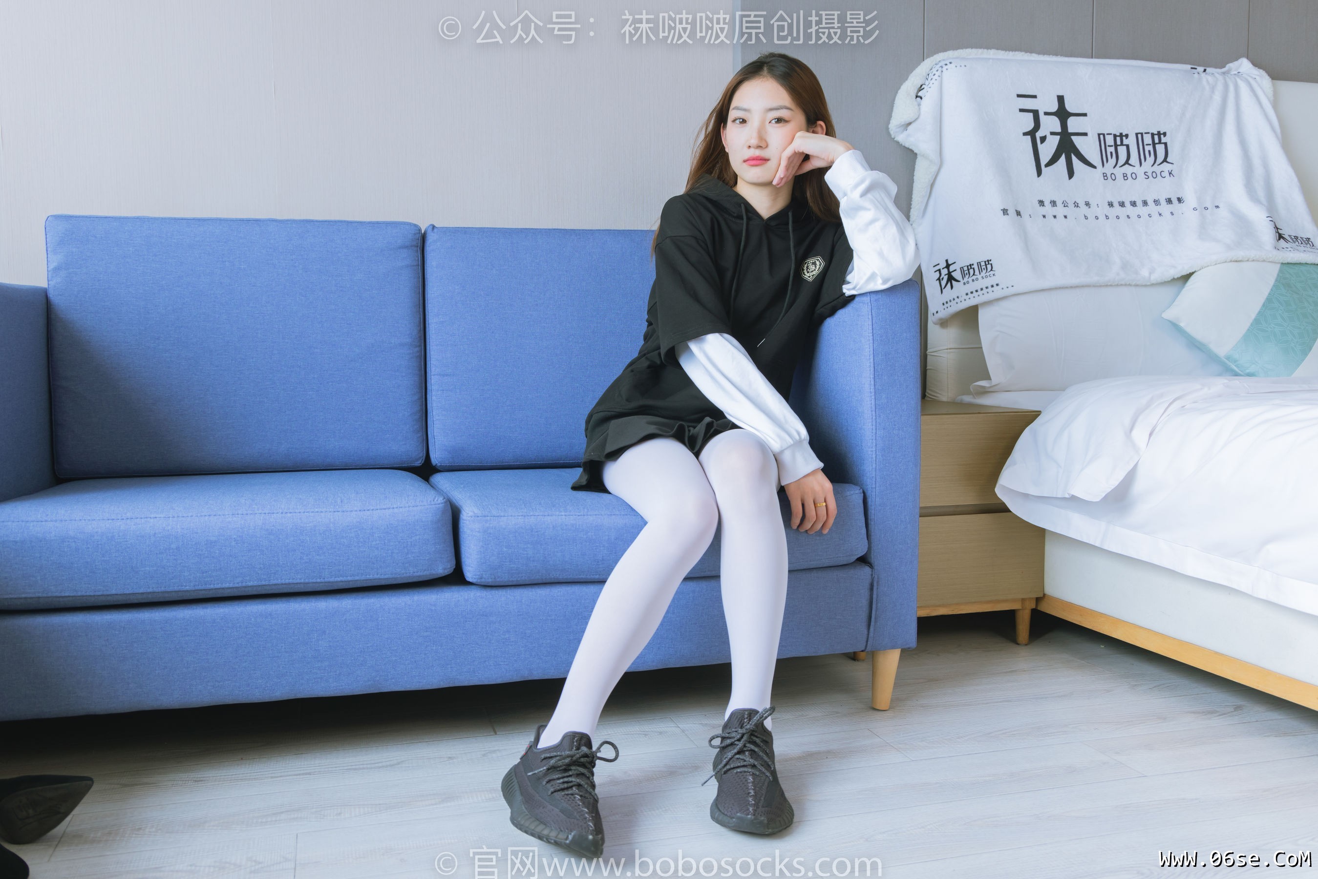 图片[52]-BoBoSocks袜啵啵 No.214 小沫 -黑色运动鞋、厚白丝[142P]-六色网