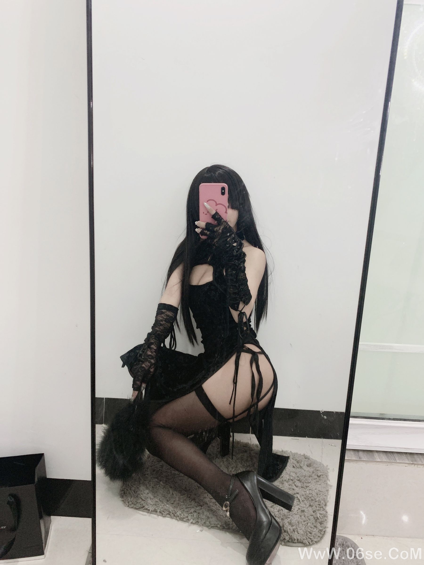 图片[69]-白嫩美少女鬼畜瑶 黑色旗袍[70P]-六色网
