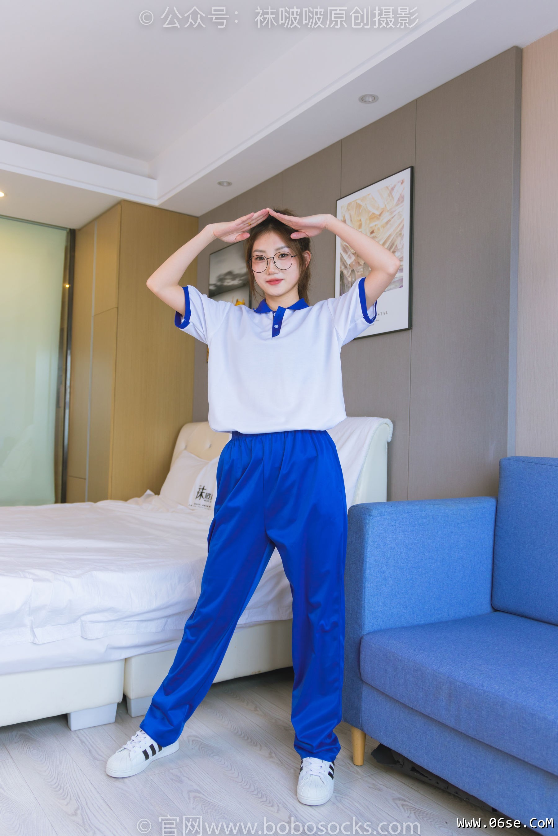 图片[49]-BoBoSocks袜啵啵 No.193 小沫-贝壳头板鞋、白棉袜、肉丝、校服裤里丝[140P]-六色网