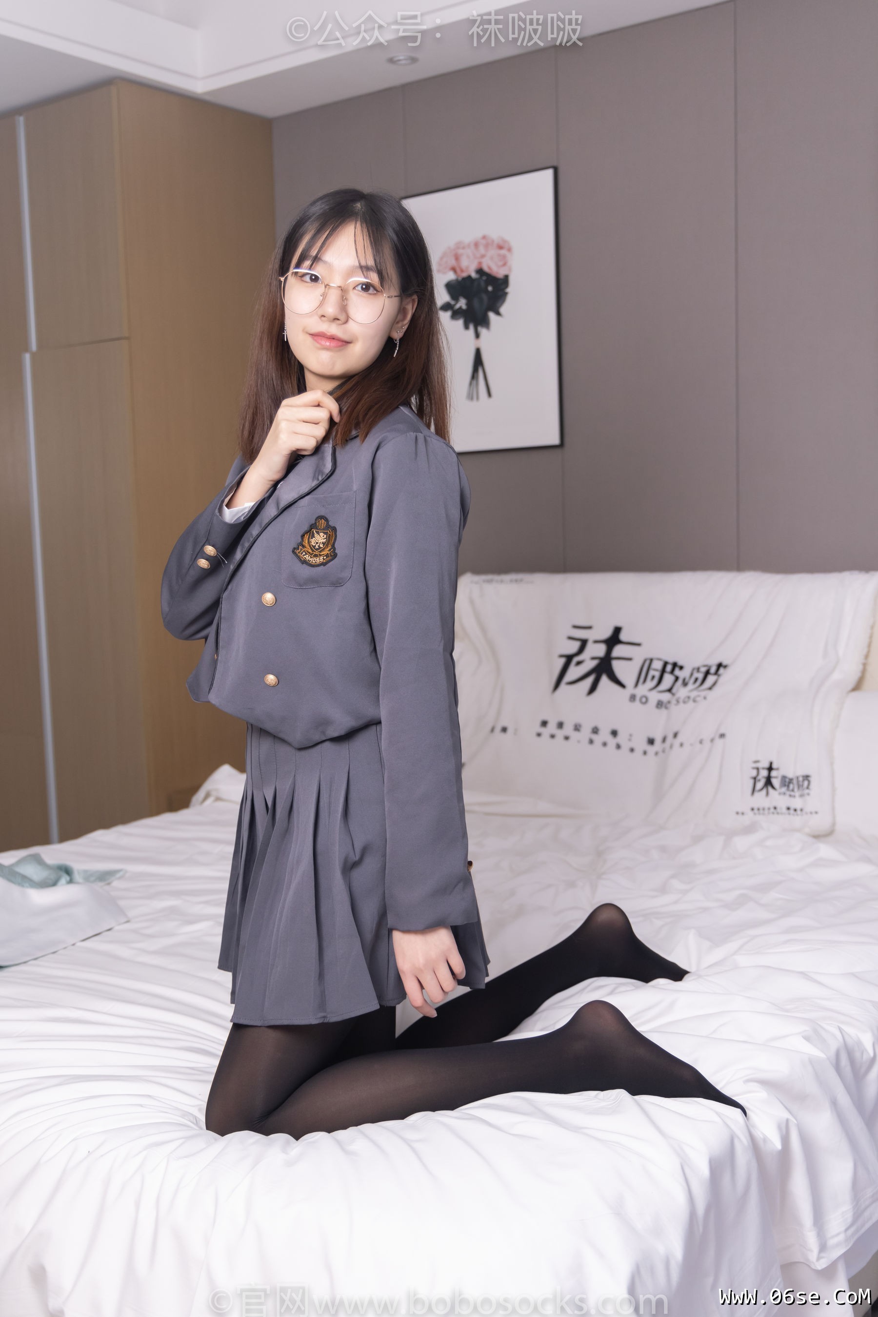 图片[122]-BoBoSocks袜啵啵 No.060 小甜豆-JK制服、皮鞋、厚黑丝[131P]-六色网
