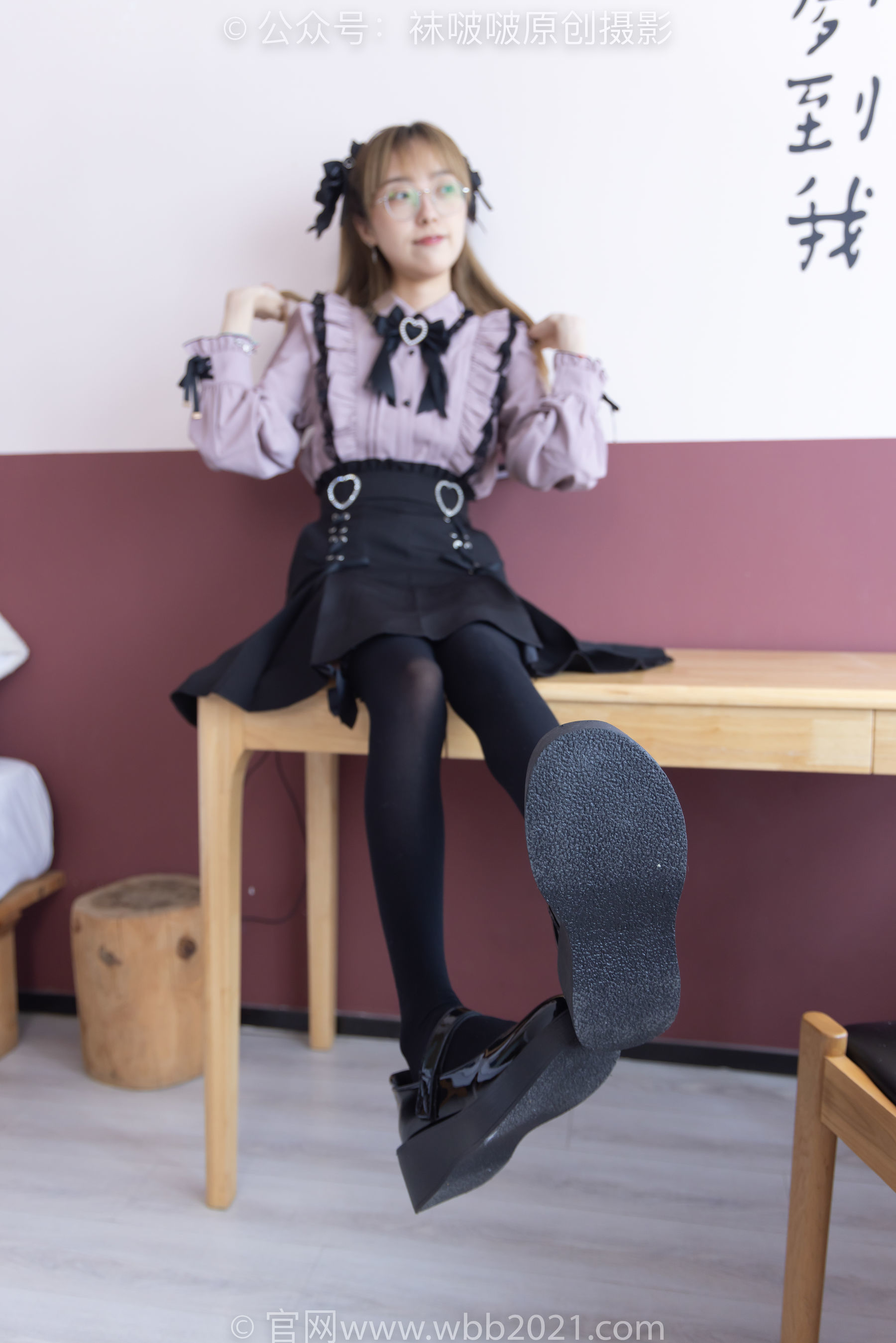 图片[45]-BoBoSocks袜啵啵 No.247 稚予 -皮鞋、黑丝大腿袜、地雷系女友[159P]-六色网