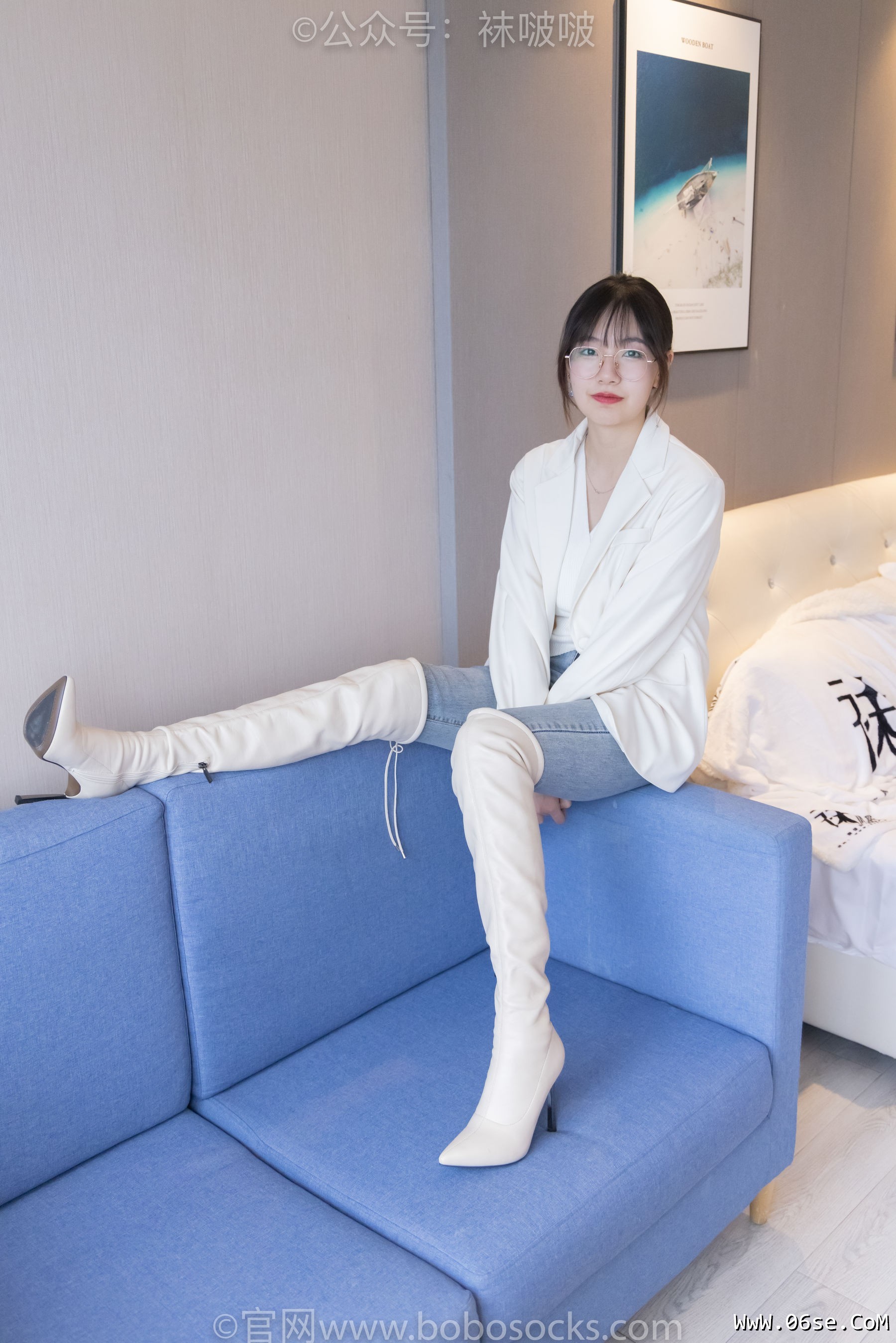 图片[17]-BoBoSocks袜啵啵 No.050 小甜豆-高跟长靴、白棉袜[175P]-六色网