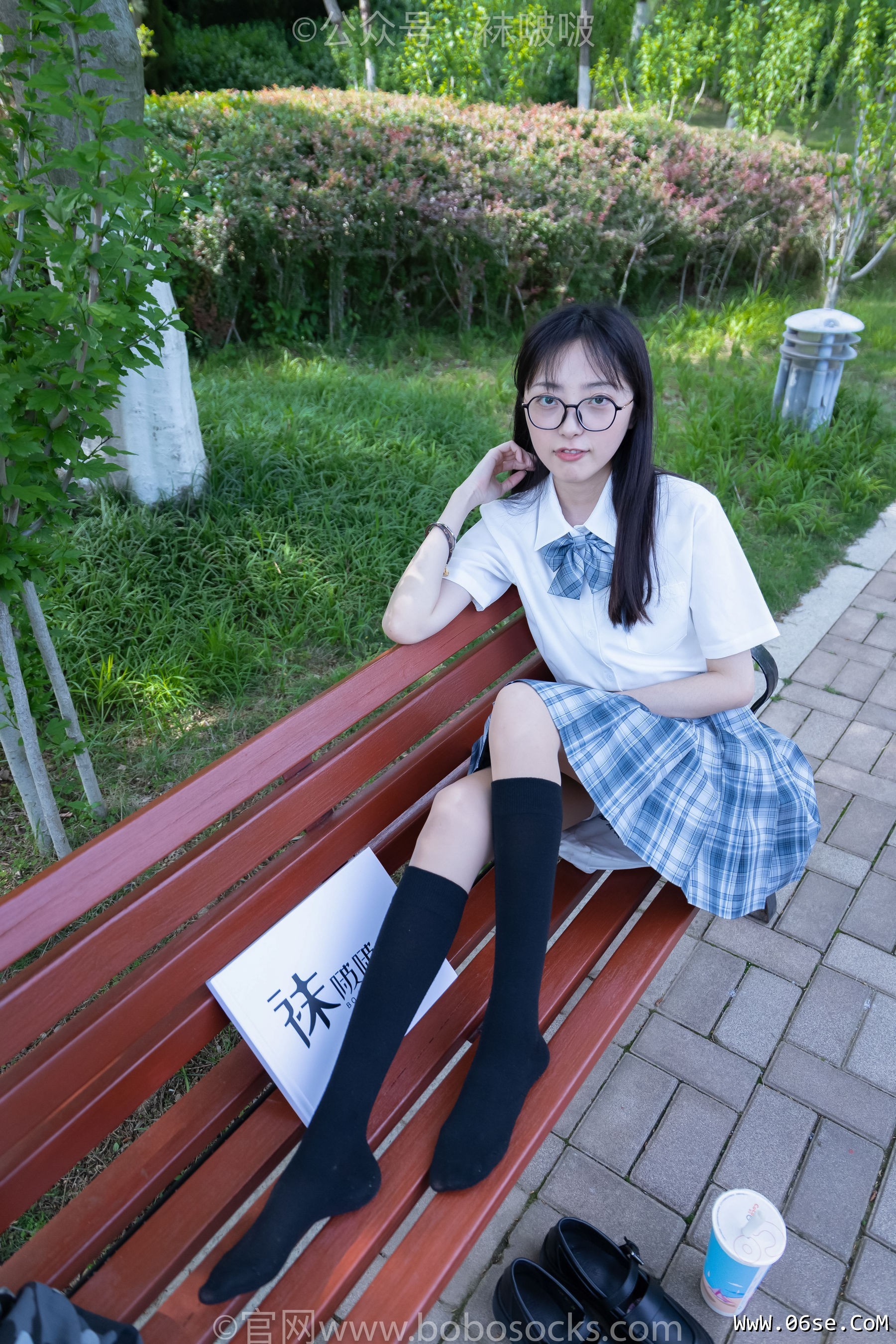 图片[82]-BoBoSocks袜啵啵 No.007 稚予-JK制服、皮鞋、黑色中筒棉袜、肉丝[143P]-六色网
