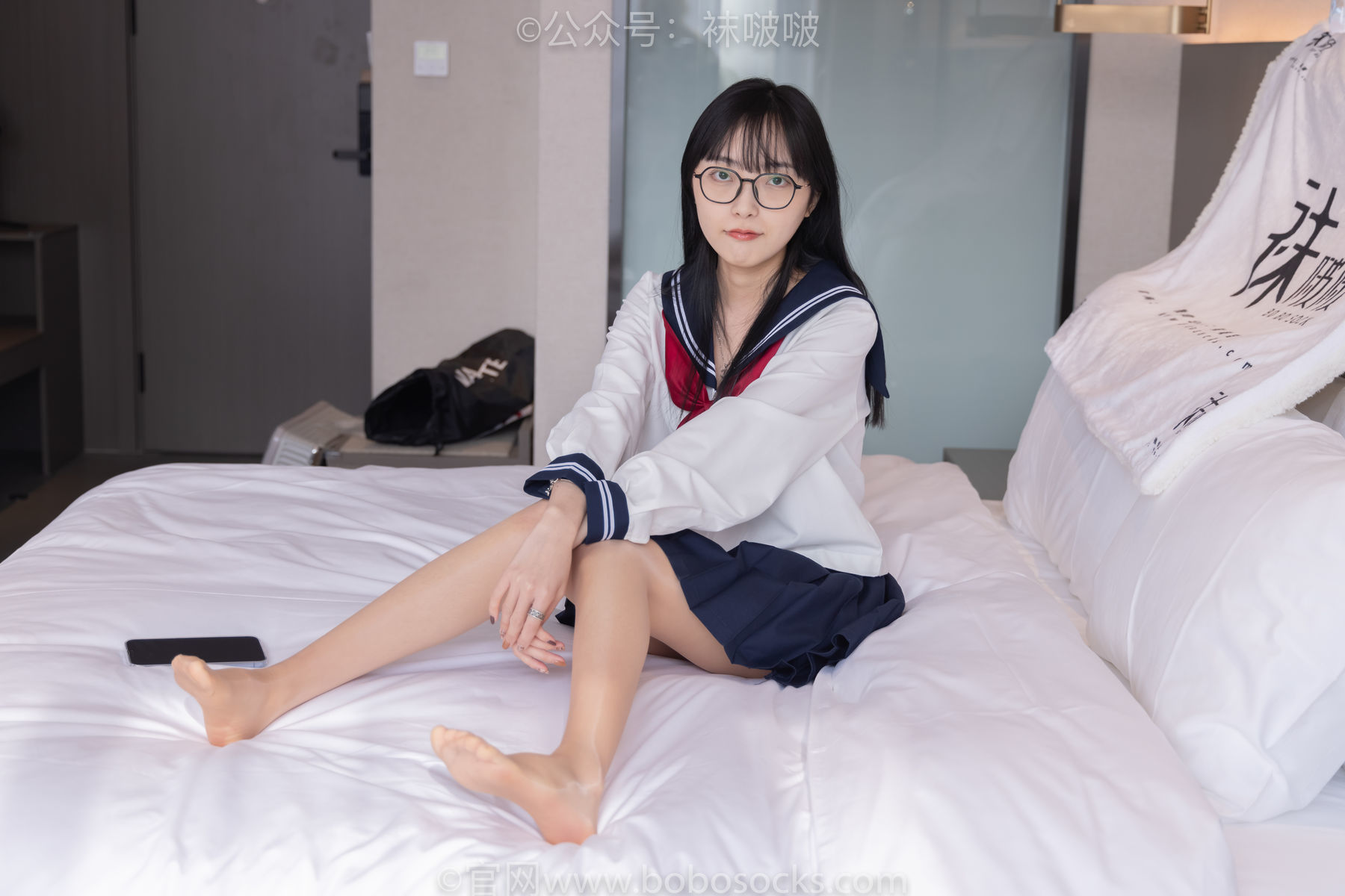 图片[41]-BoBoSocks袜啵啵 积分限定作品005 稚予-JK制服、皮鞋、油亮肉丝、踩蛋糕[133P]-六色网