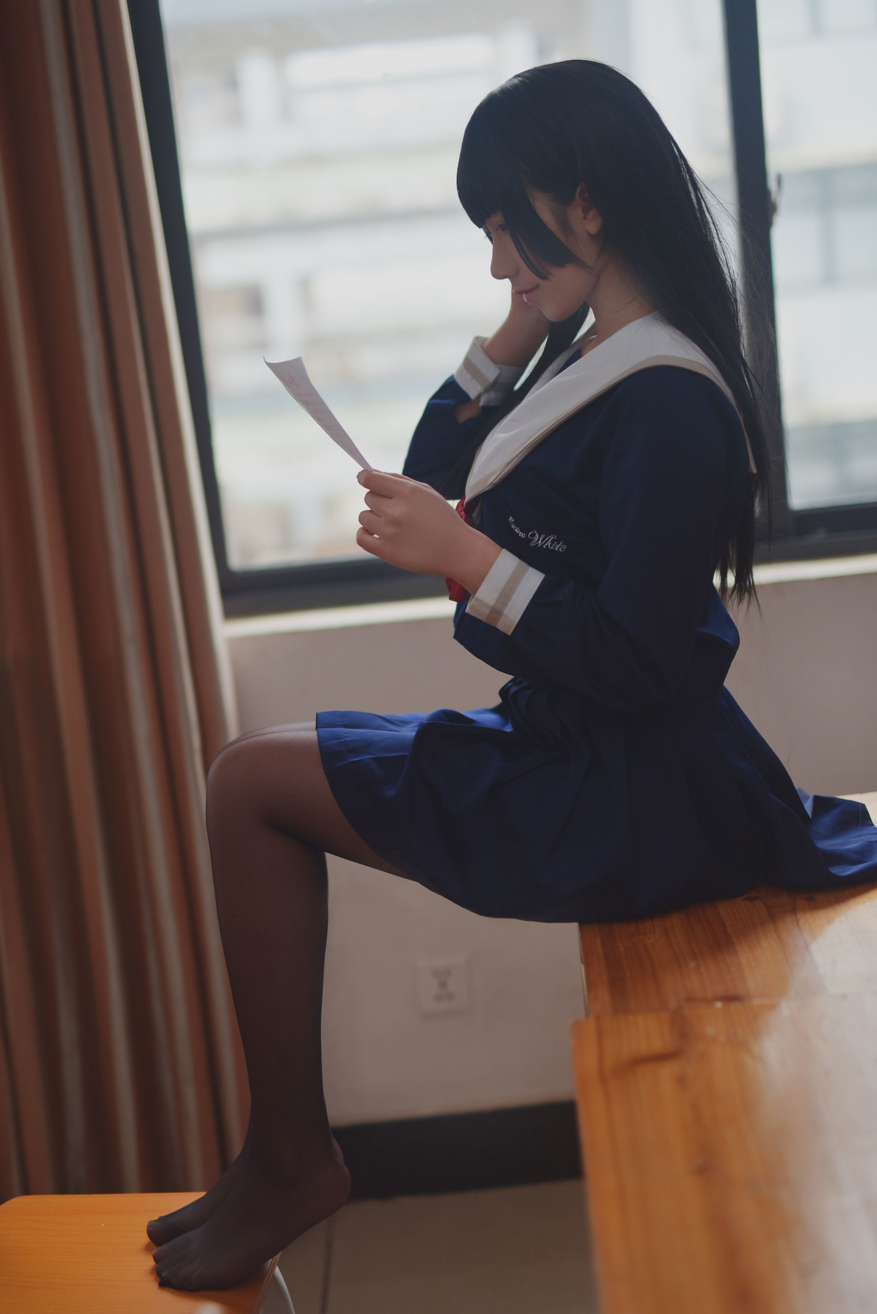 图片[13]-动漫博主九曲Jean JK露脐制服[30P]-六色网