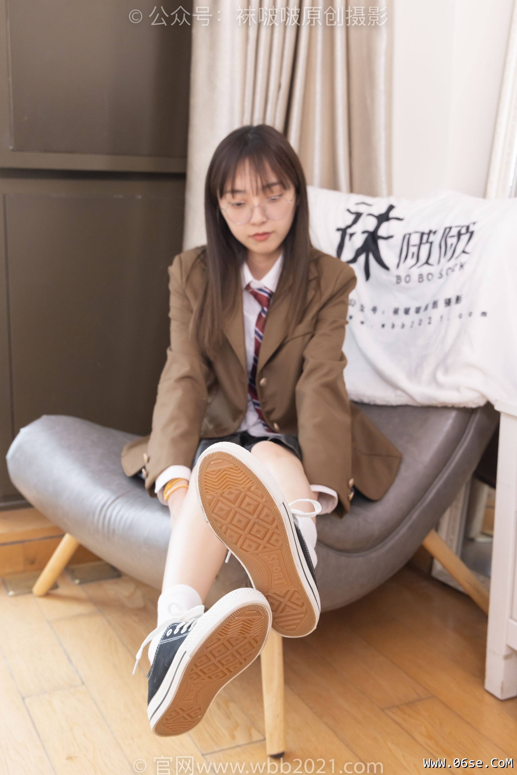 图片[15]-BoBoSocks袜啵啵 No.370 稚予 -板鞋、白棉袜、灰色棉船袜[140P]-六色网