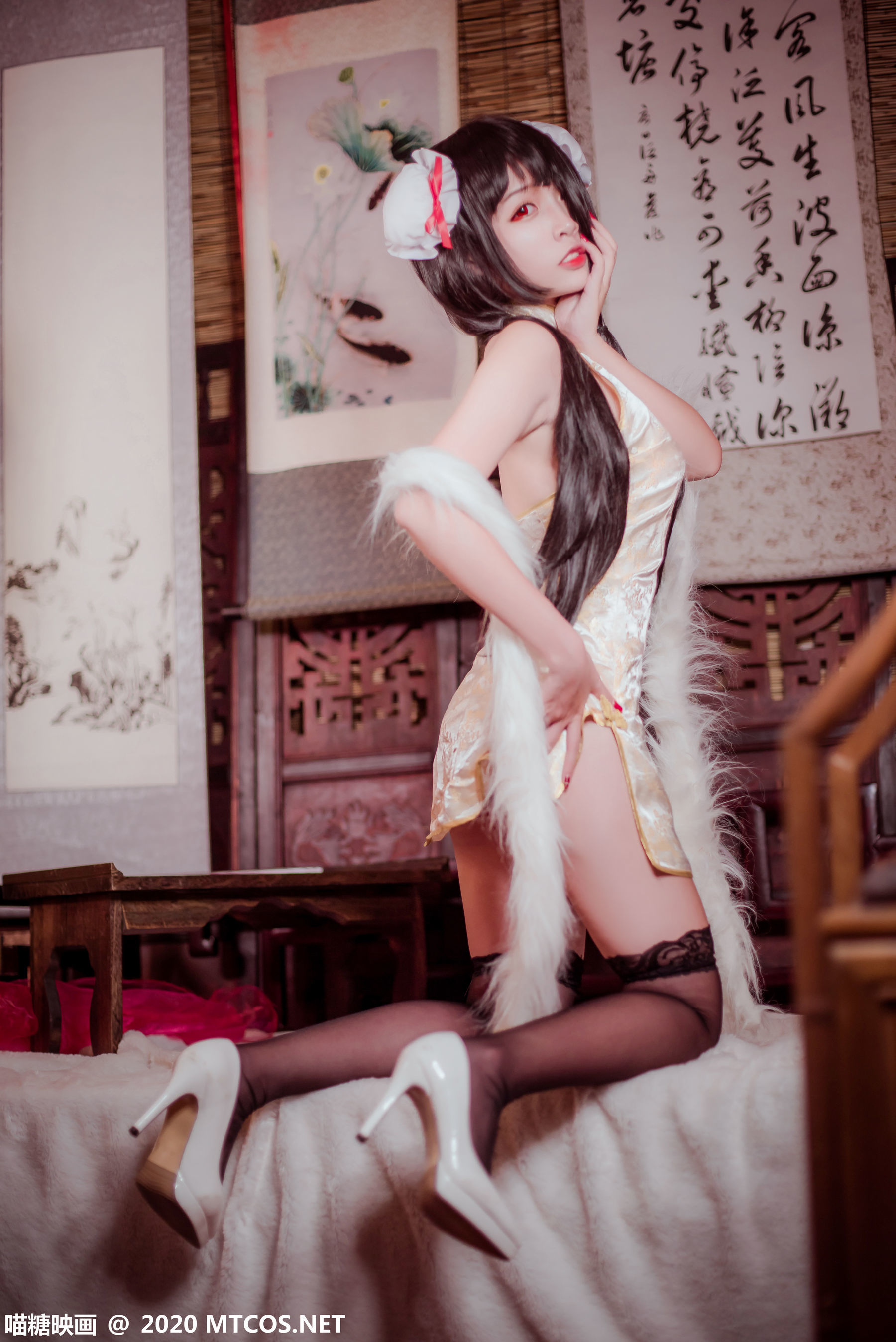 图片[28]-[喵糖映画] HML.019 狂三黑丝旗袍 [31P]-六色网