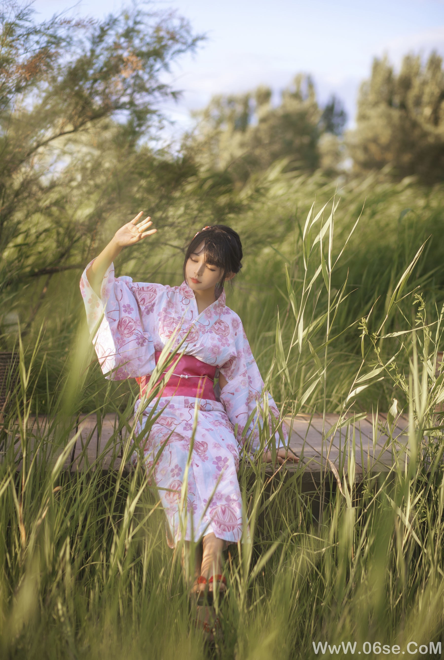图片[7]-大眼萌妹黑猫猫OvO 和服超进化[14P]-六色网