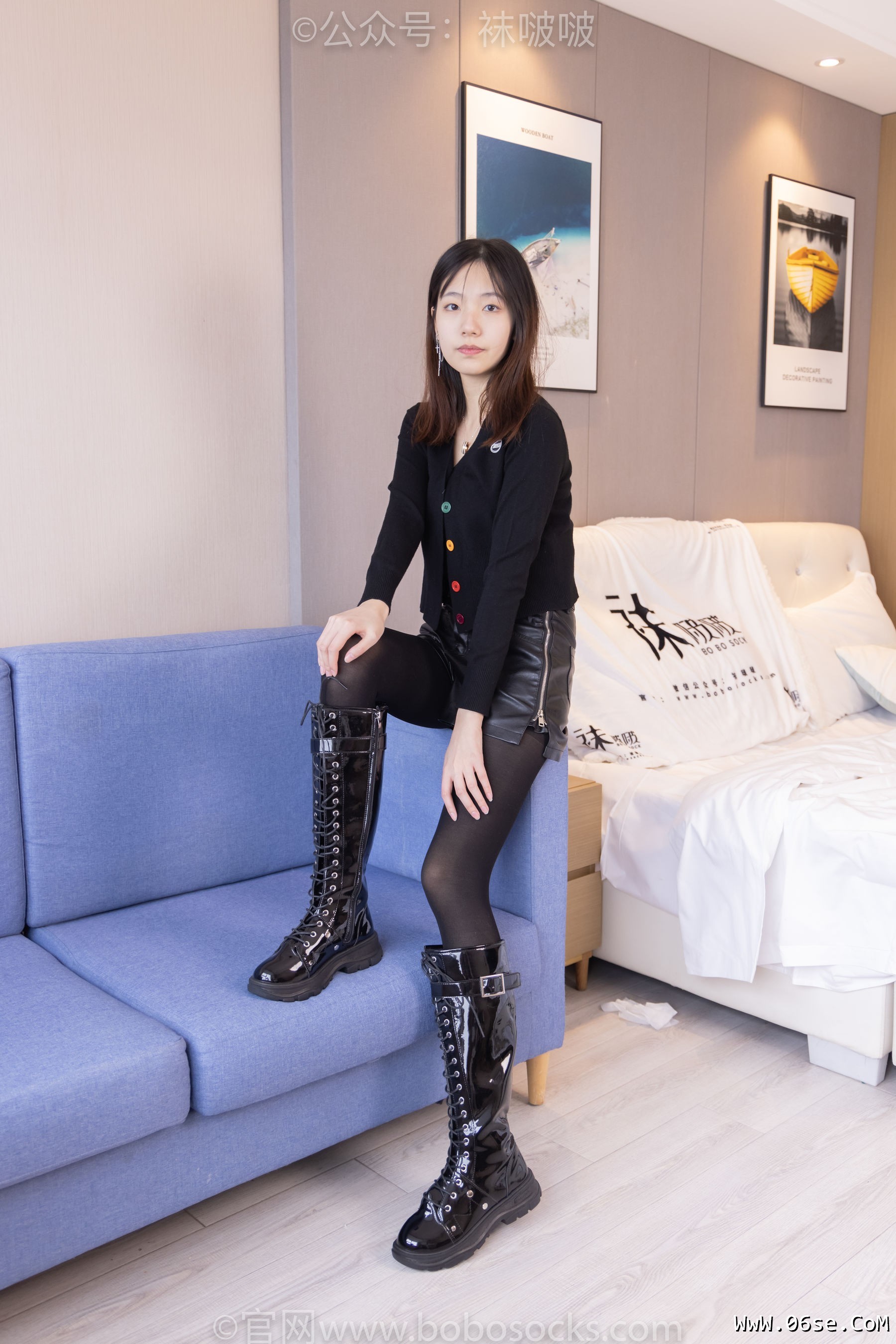 图片[4]-BoBoSocks袜啵啵 No.072 小甜豆-两双长靴、厚黑丝、厚肉丝[144P]-六色网
