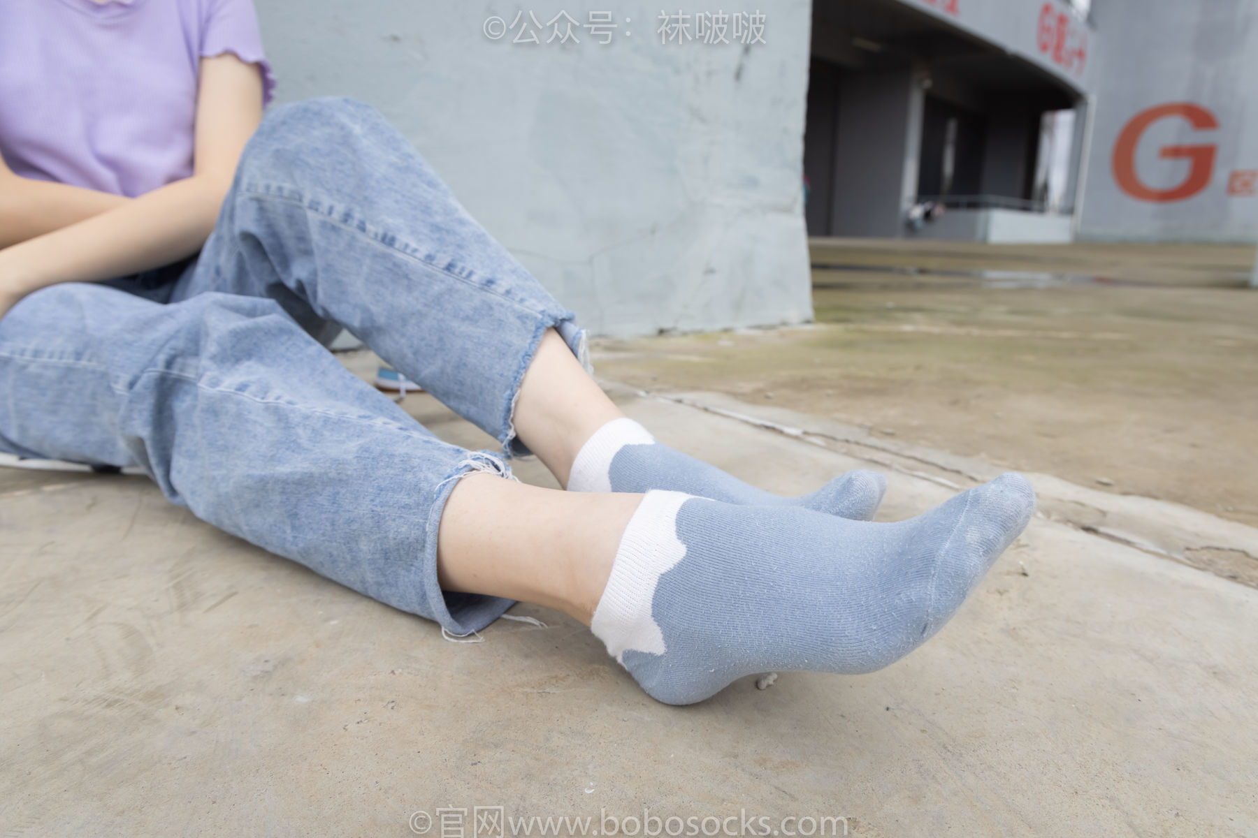 图片[71]-BoBoSocks袜啵啵 No.020 熊熊-NB运动鞋、蓝色短棉袜、裸足[150P]-六色网
