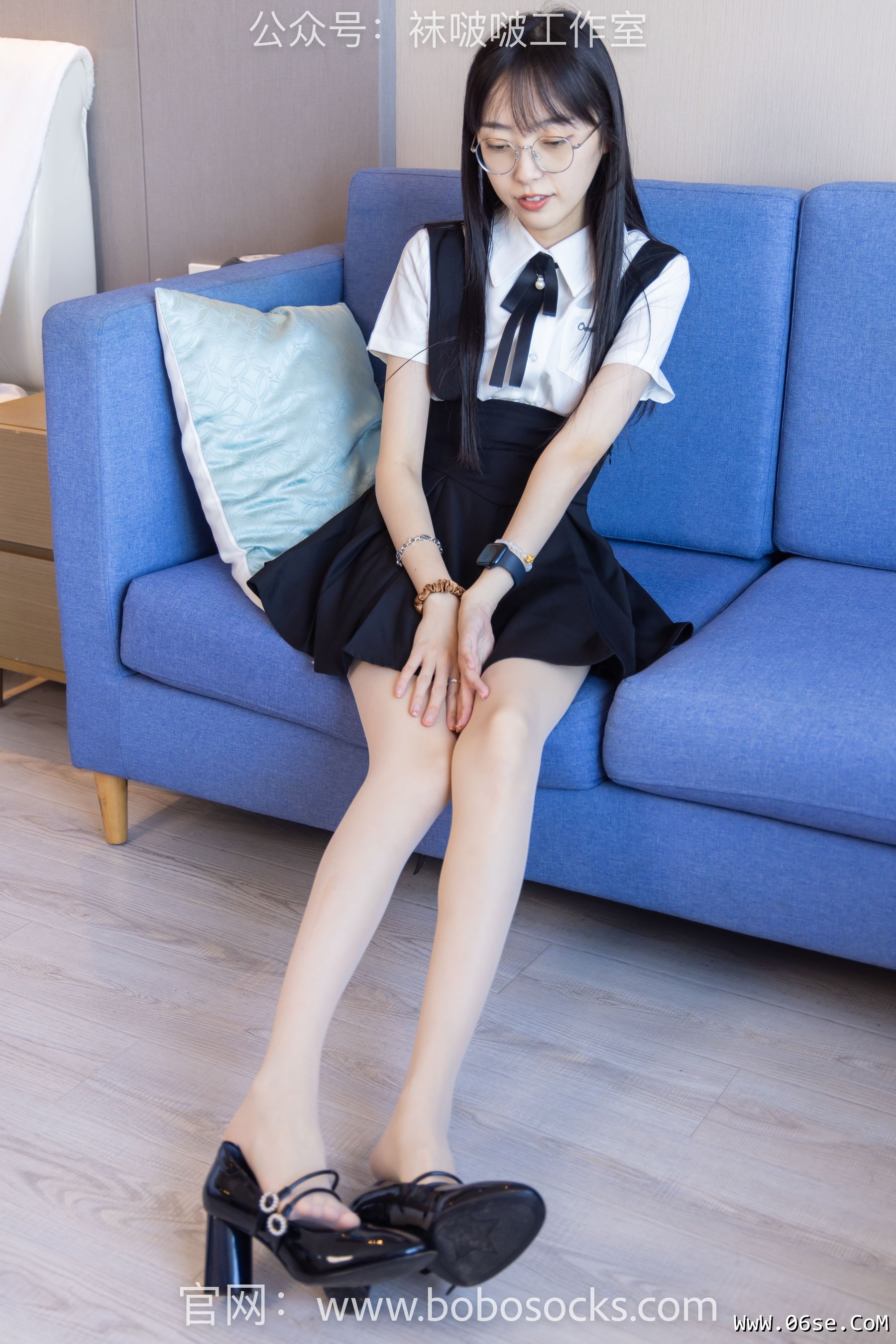 图片[23]-BoBoSocks袜啵啵 No.121 稚予-高跟鞋、白棉袜、肉丝[140P]-六色网