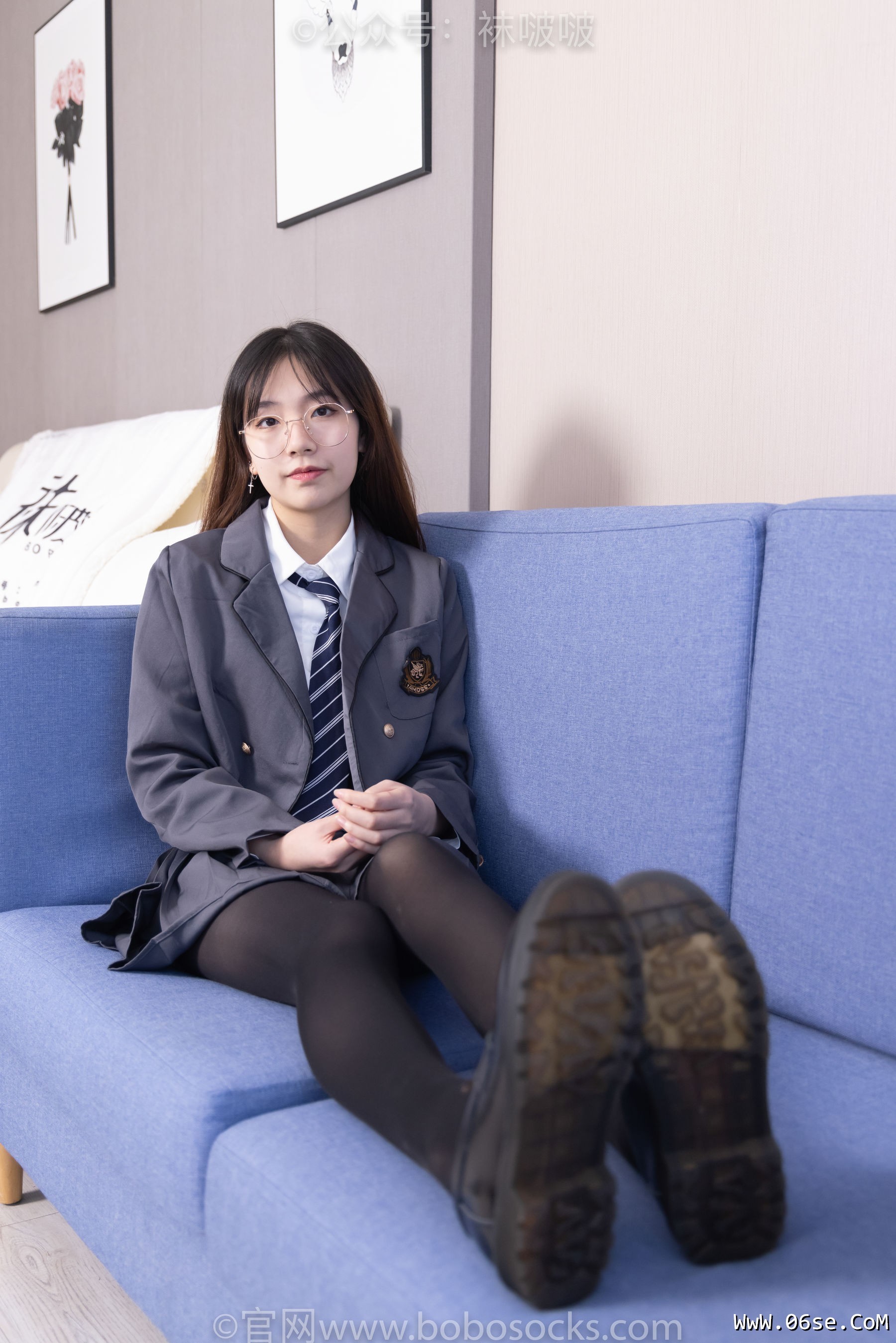 图片[19]-BoBoSocks袜啵啵 No.060 小甜豆-JK制服、皮鞋、厚黑丝[131P]-六色网