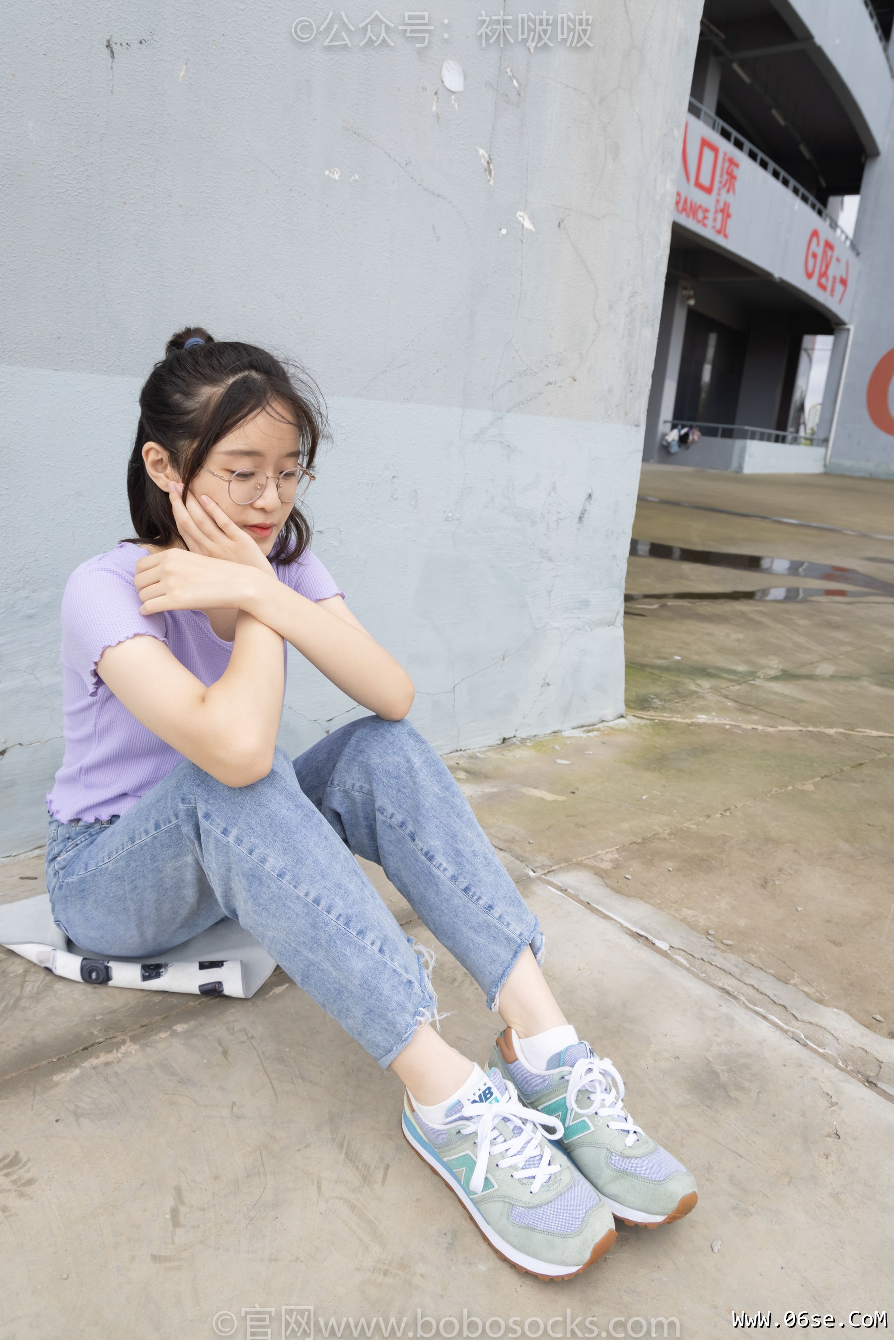 图片[39]-BoBoSocks袜啵啵 No.020 熊熊-NB运动鞋、蓝色短棉袜、裸足[150P]-六色网