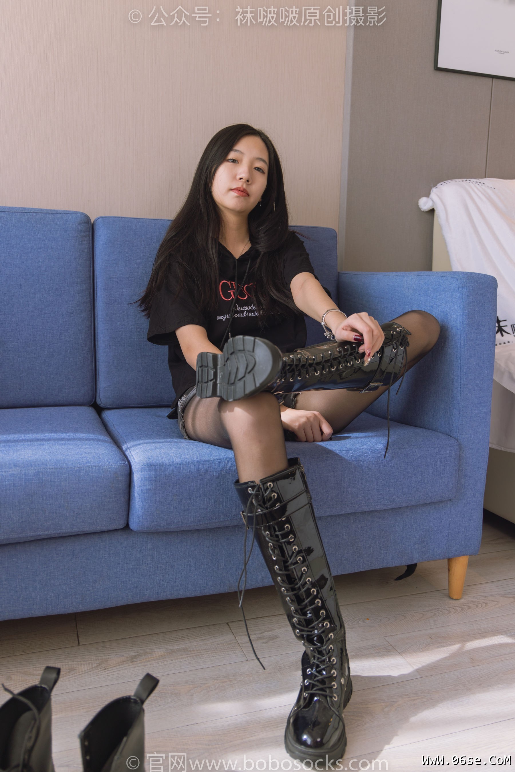 图片[73]-BoBoSocks袜啵啵 No.203 三双靴子、黑丝、网袜[144P]-六色网