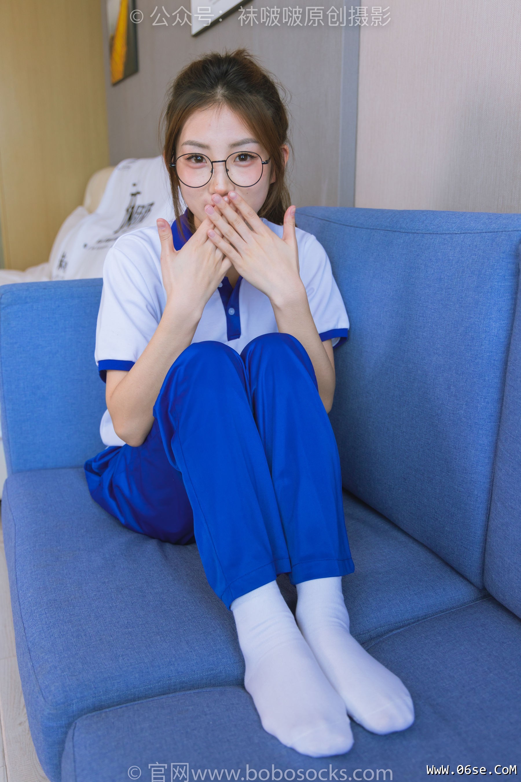 图片[110]-BoBoSocks袜啵啵 No.193 小沫-贝壳头板鞋、白棉袜、肉丝、校服裤里丝[140P]-六色网