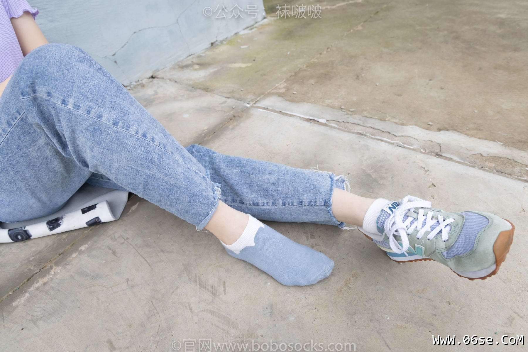 图片[50]-BoBoSocks袜啵啵 No.020 熊熊-NB运动鞋、蓝色短棉袜、裸足[150P]-六色网