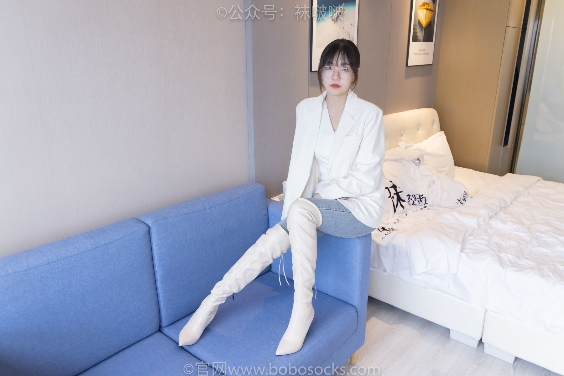 图片[14]-BoBoSocks袜啵啵 No.050 小甜豆-高跟长靴、白棉袜[175P]-六色网