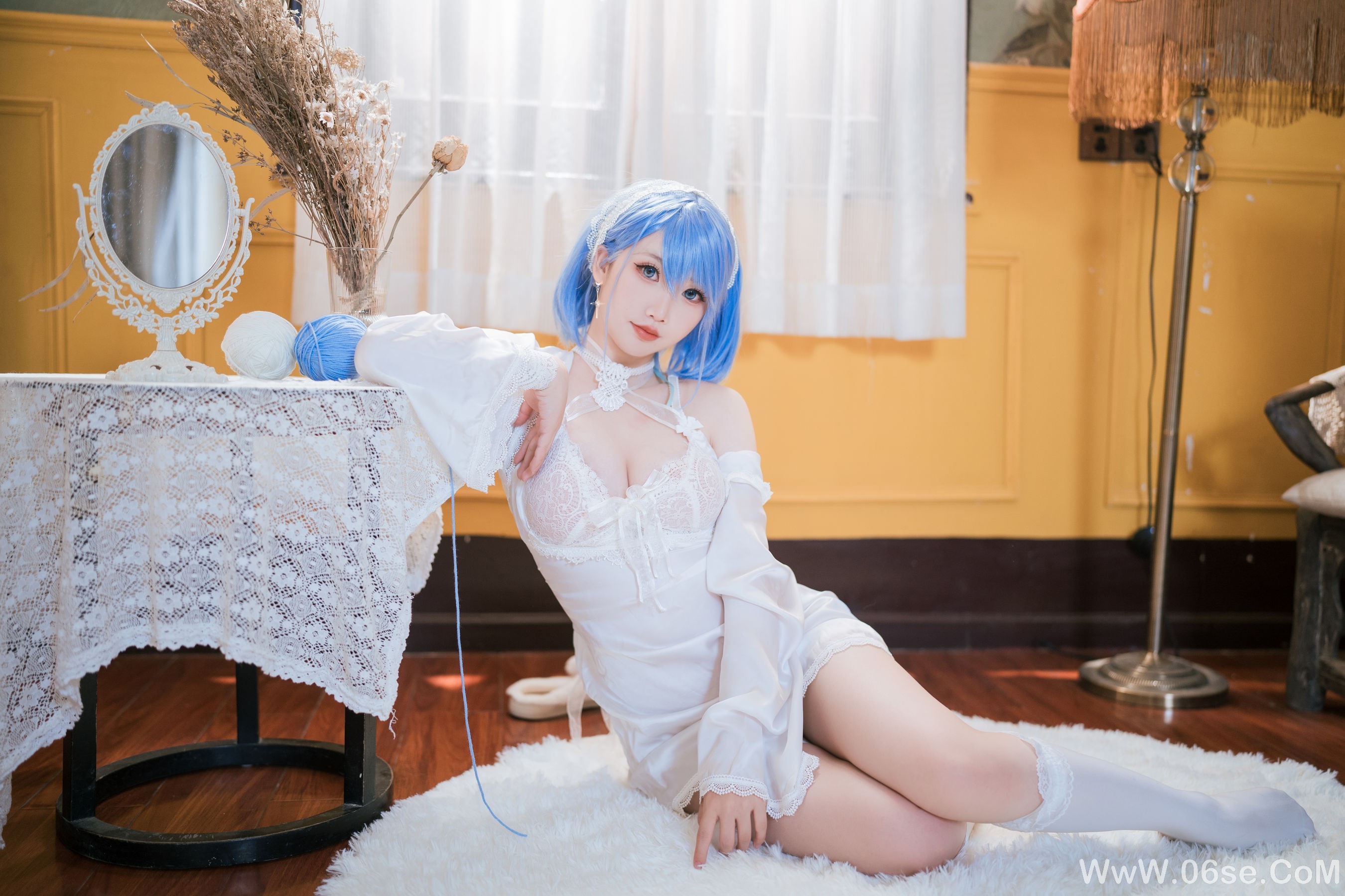 图片[27]-可爱人气Coser 面饼仙儿 – 碧蓝航线 恰巴耶夫睡衣[43P]-六色网